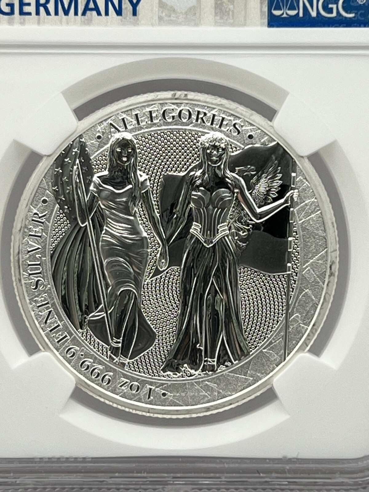 2019 NGC MS70 1oz Germania & Columbia USA Allegories 999 Silver Rare Coin MS-70