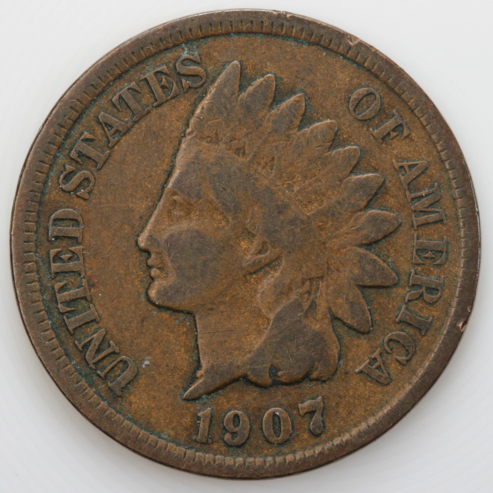 1907 (P) Good GD Indian Head Penny Cent C328
