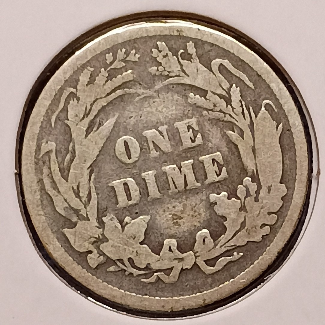 1894 BARBER DIME -- Good (G) -- lt scuff on face