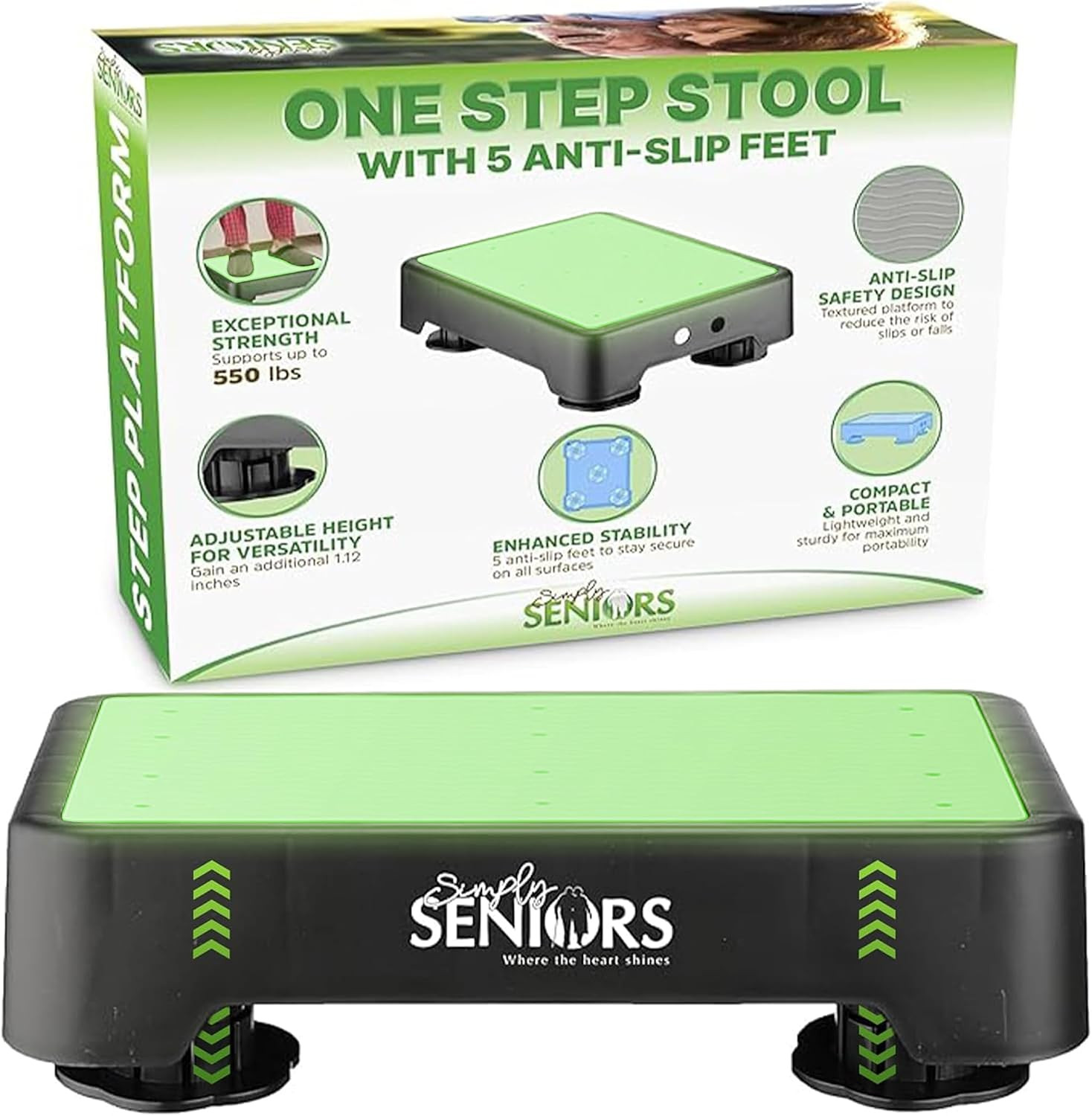 Small Step Stools for Adults - Noctilucent Stepping Stool | Bed Steps for High B