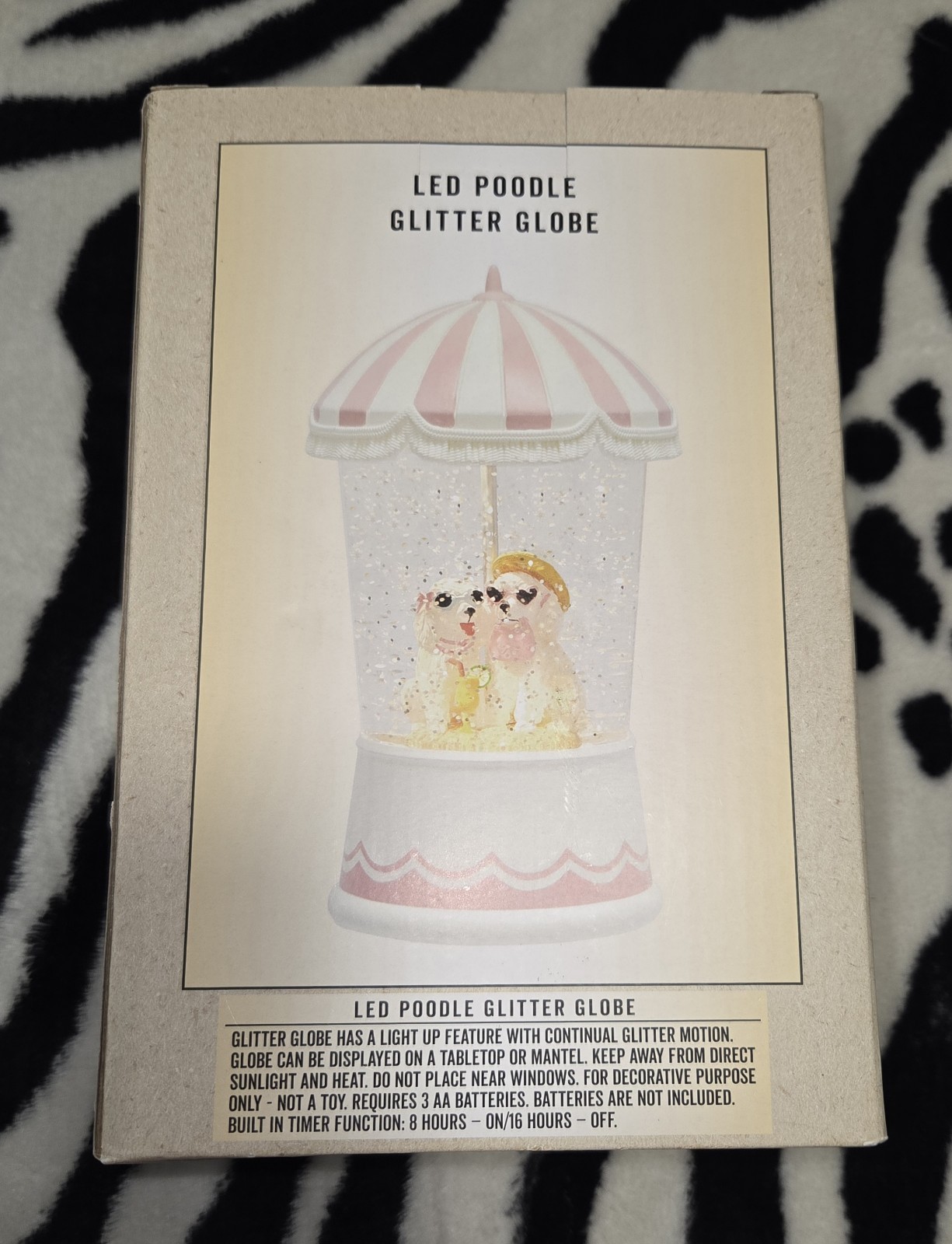 LED POODLE GLITTER GLOBE Cracker Barrel