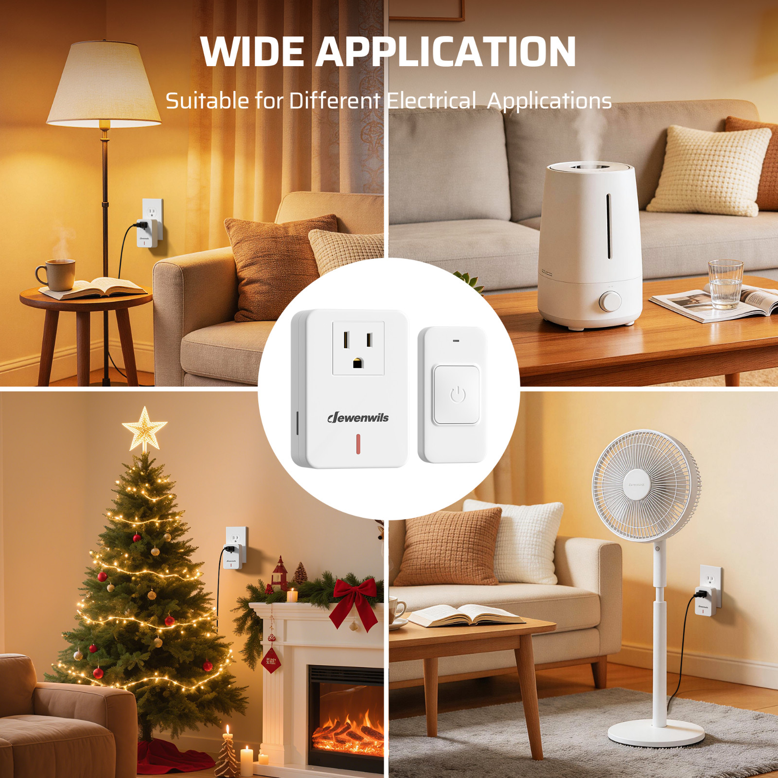 Magnetic Wireless Remote Control Outlet 100ft RF Range, No Programming Needed