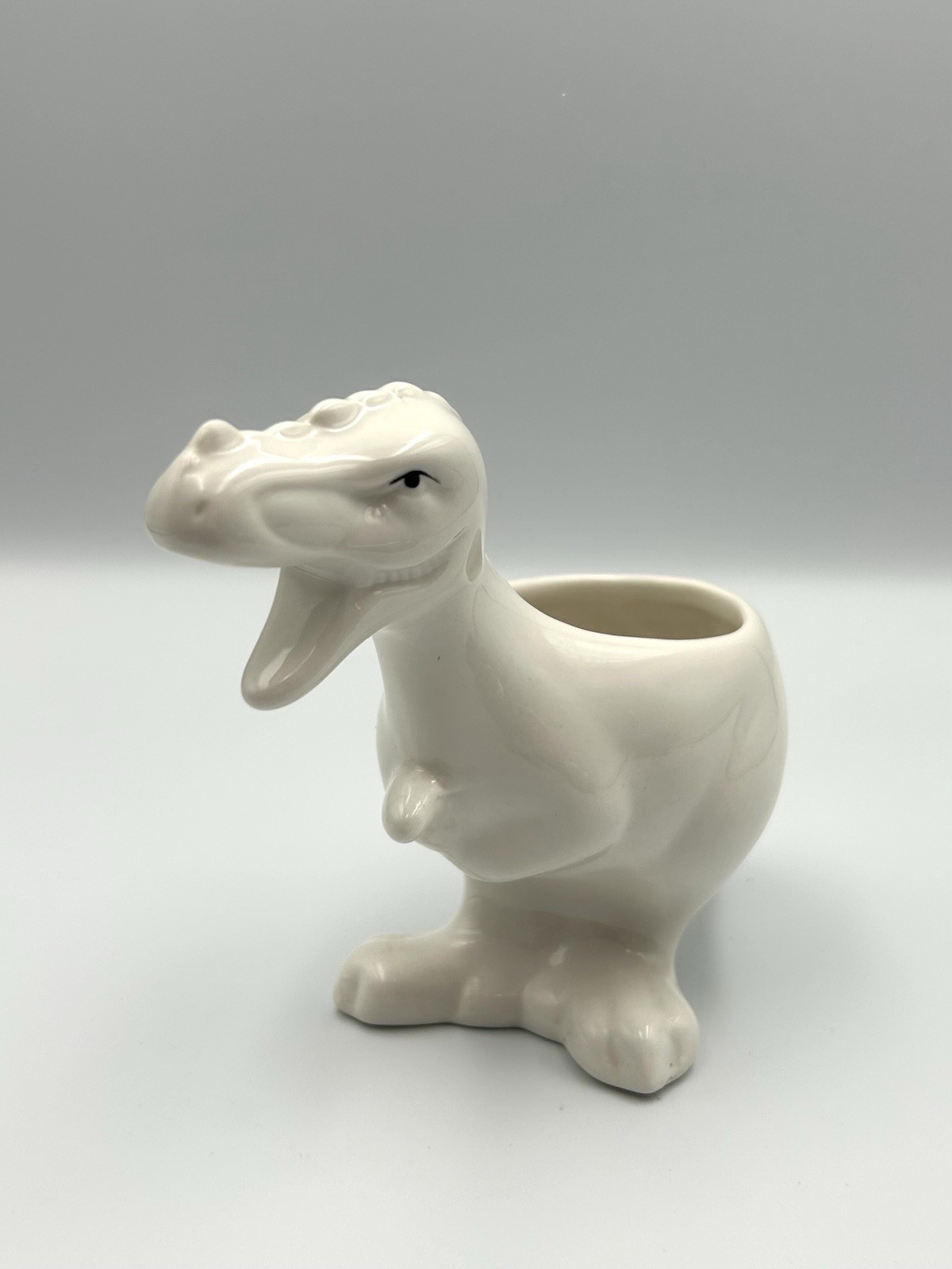 Small Dinosaur T-Rex Succulent Planter White Ceramic