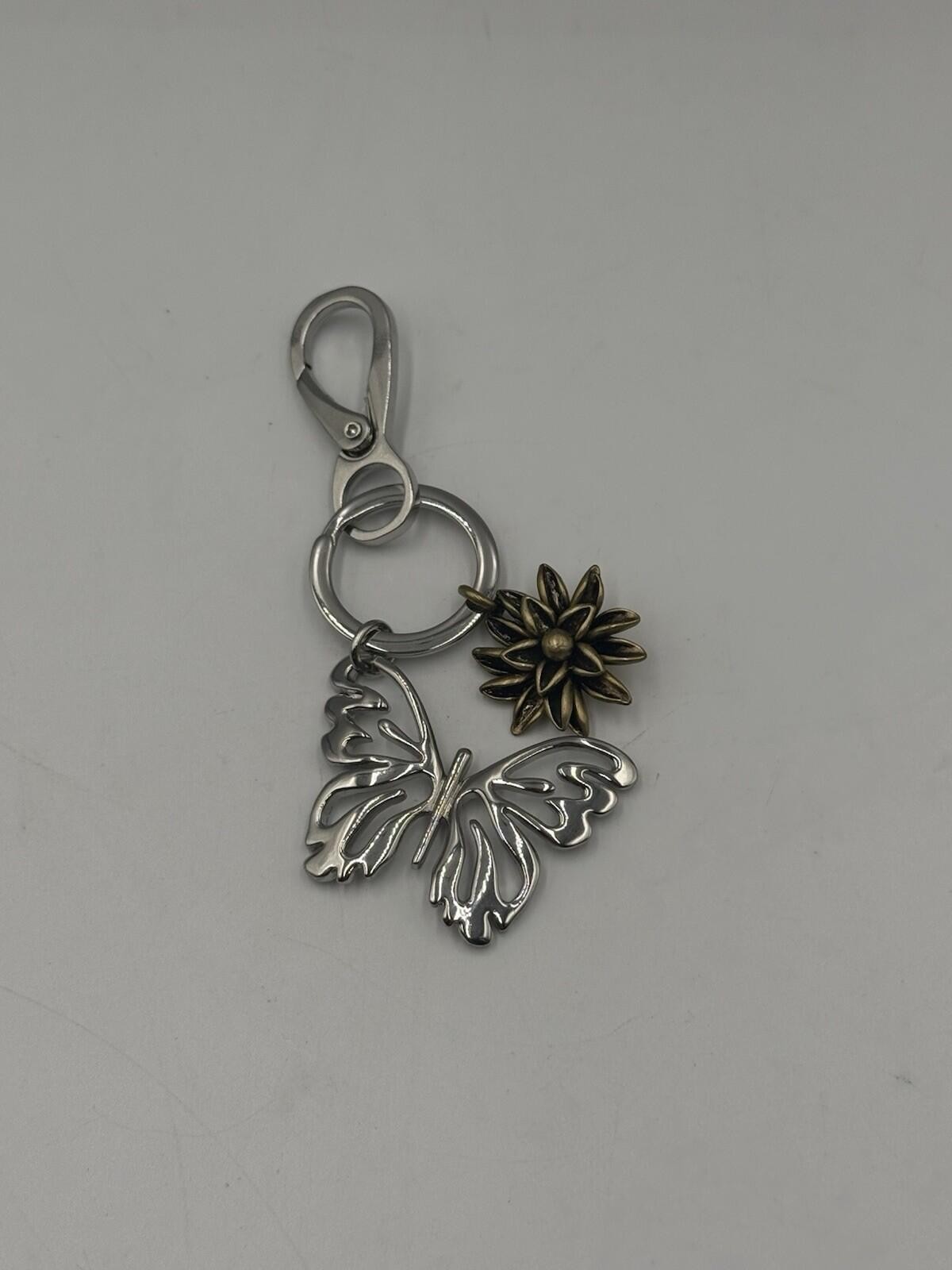 Fossil Y2K Butterfly Keychain Floral Bag Charm