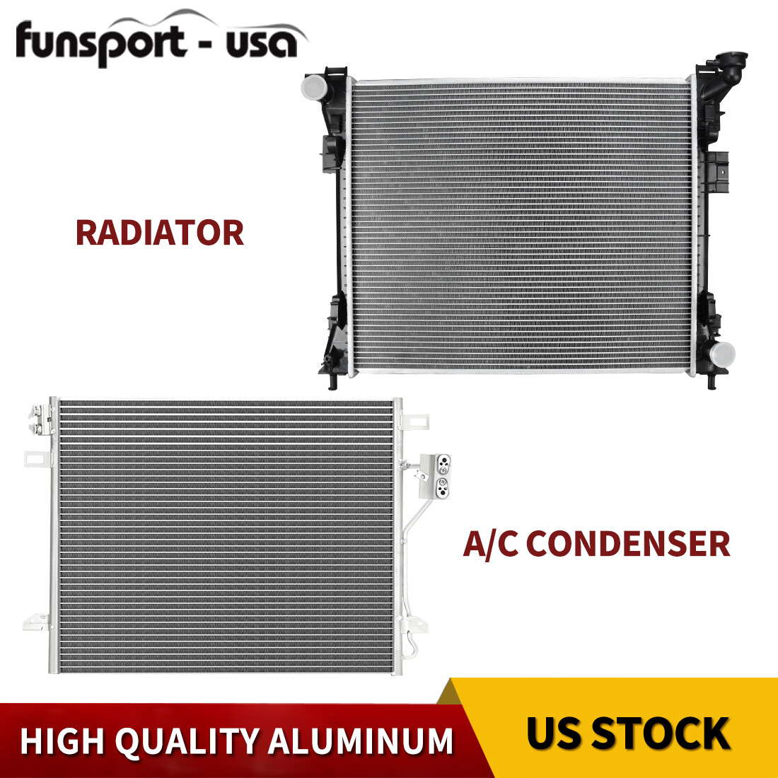 Radiator + Condenser for 08-20 Dodge Grand Caravan 08-16 Chrysler Town & Country
