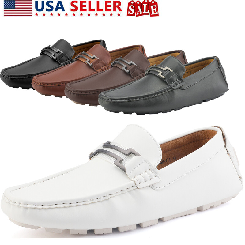 Men's Loafers Shoes Driving Casual Moccasins Leather Slip On Boat Penny Shoes US