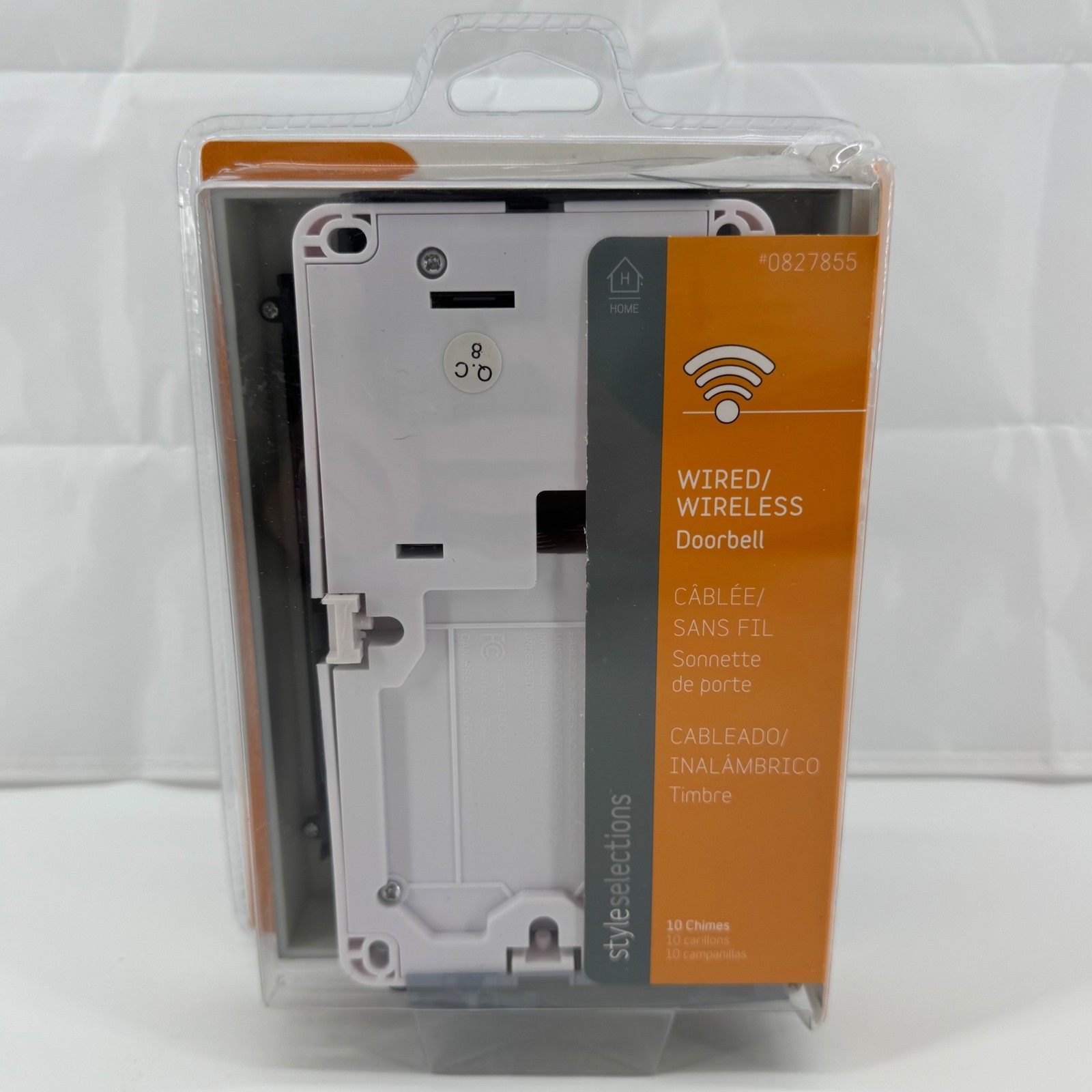 Style Selections Doorbell Brushed Nickel Wired Wireless 10 Chimes New Open Box