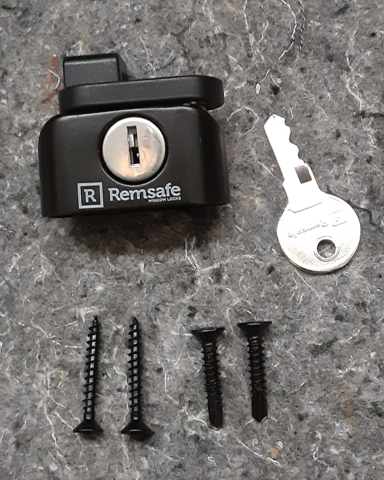 Remsafe Block Lock - Keyed Safety Lock for Sliding Windows - Black