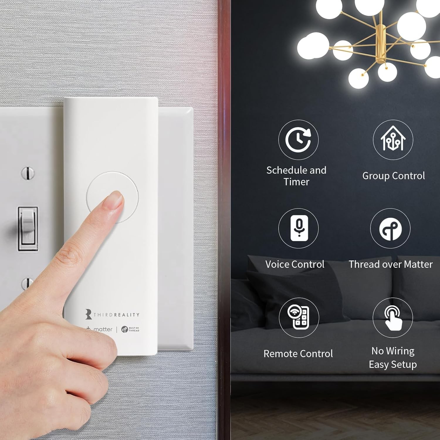 Smart Switch MT1, Matter Over Thread, Retrofit for Toggle/Rocker Switches, No...