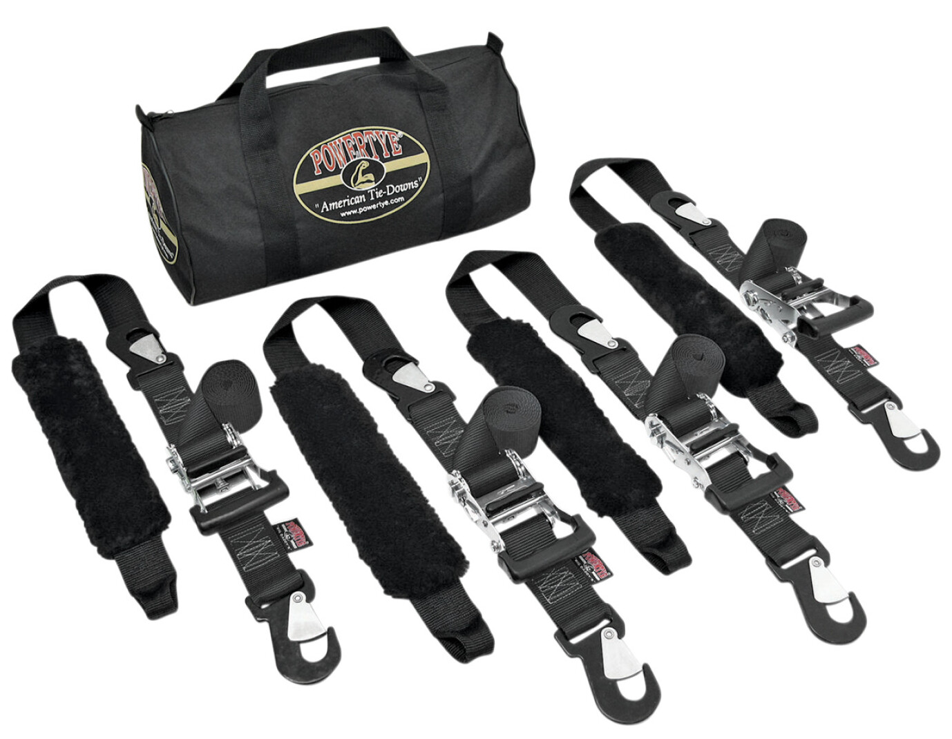 Powertye 2" Big Daddy Trailer Black Tie Down Strap Kit (TRAILERKIT-102)