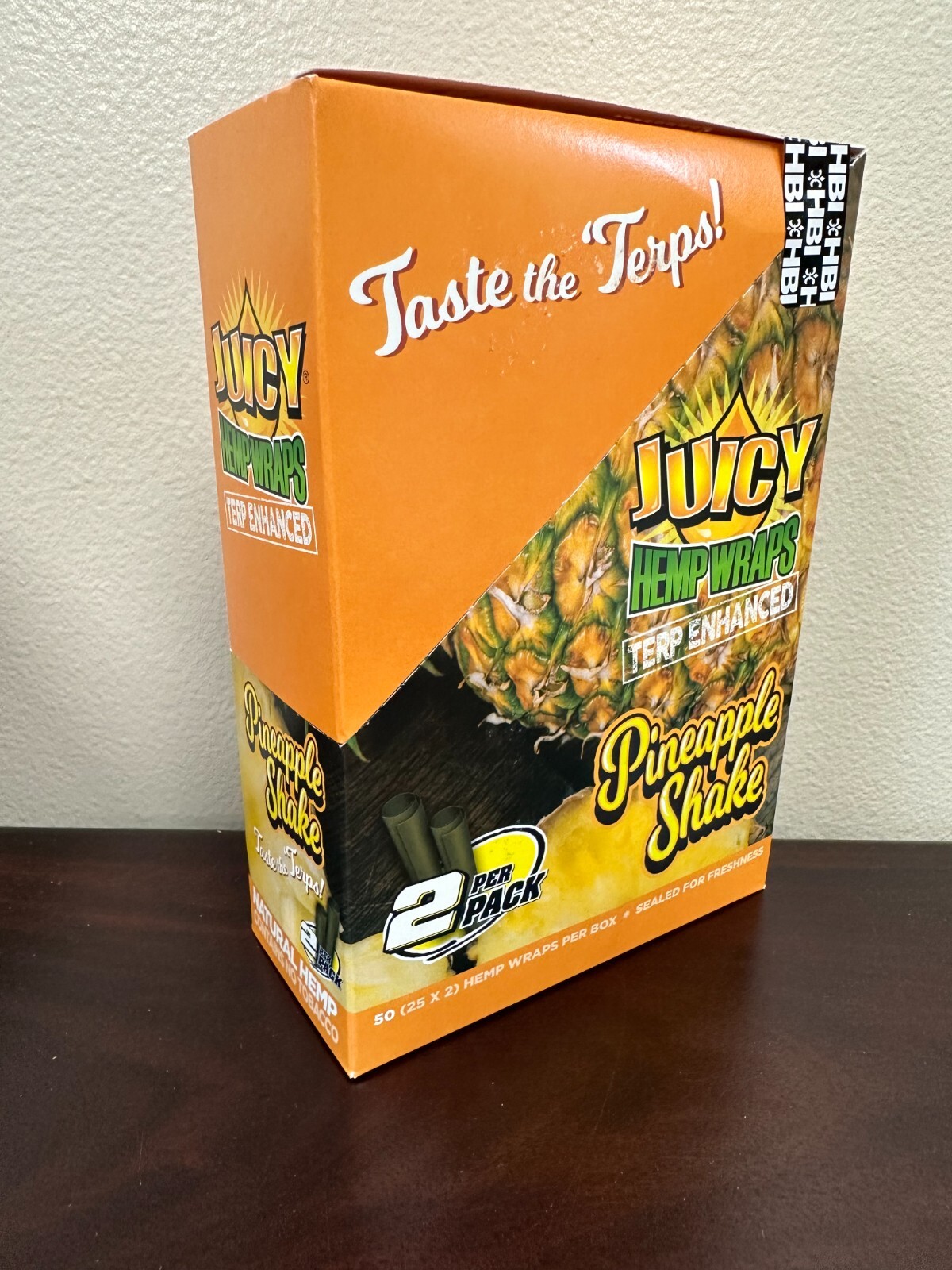 Juicy Jay’s Herbal Wraps Terps Pineapple Shake Full Box 25/2ct Packs DAMAGED BOX