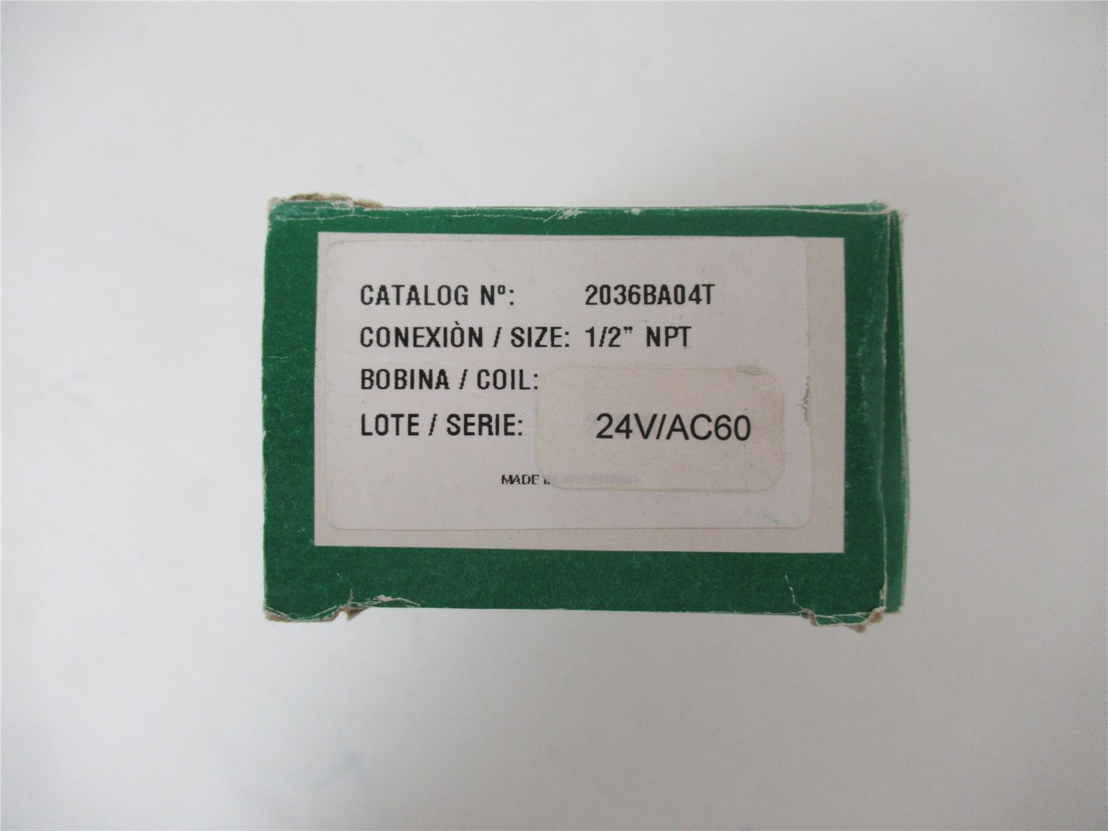 251021 New In Box; Jefferson 2036BA04T Solenoid Valve 2Ways N.Closed 1/2" NPT