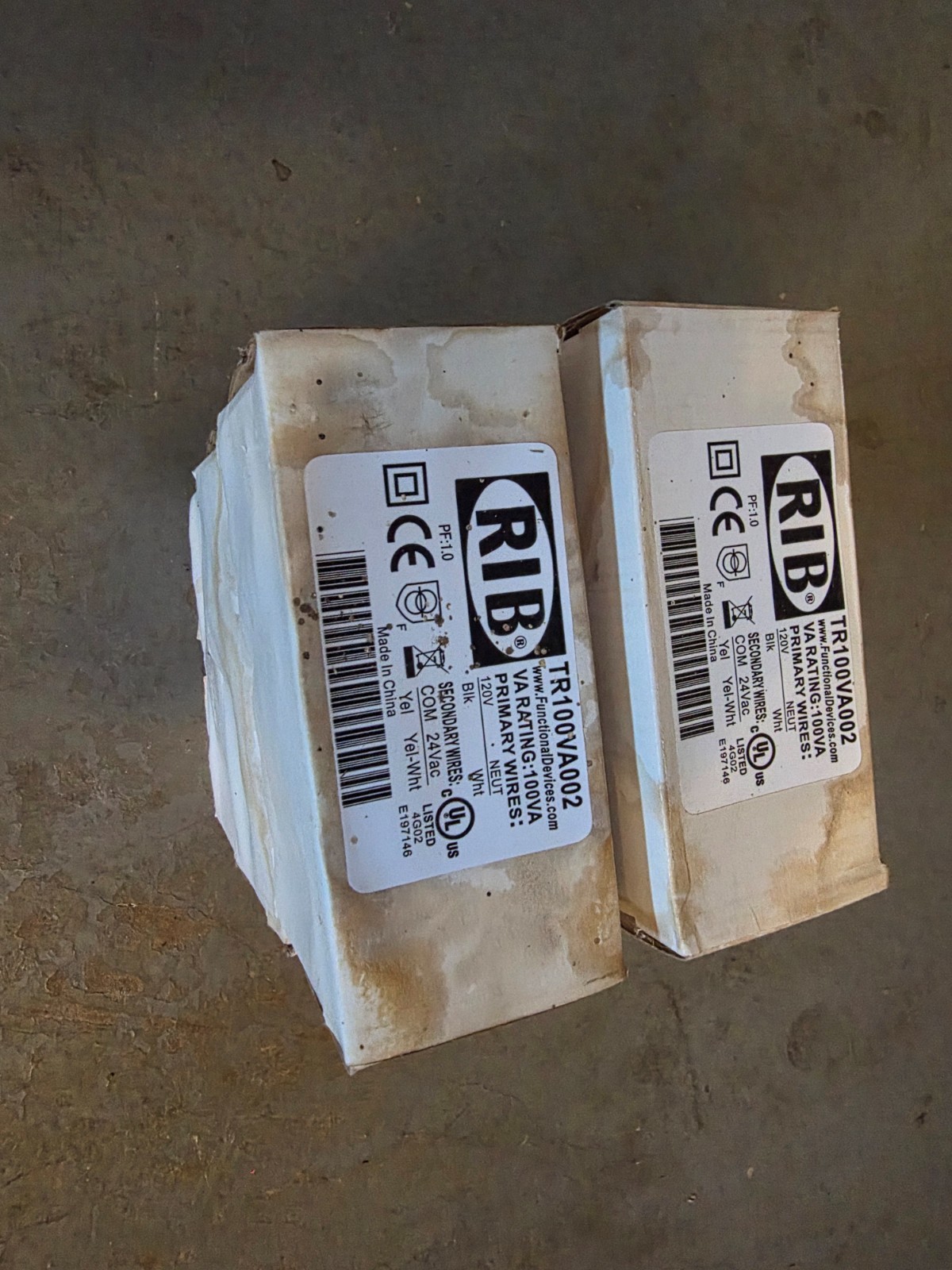 RIB Functional Dev TR100VA002 Transformer 100VA - 120V to 24V (SEE DESCRIPTION)