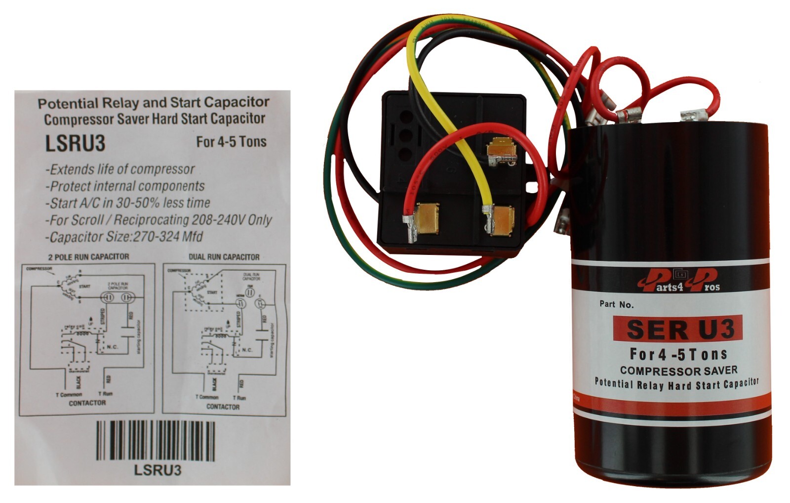 CSRU3 Compressor Saver Hard Start Kits for 4-5 Ton Systems SER-U3 LSRU3 (5x)
