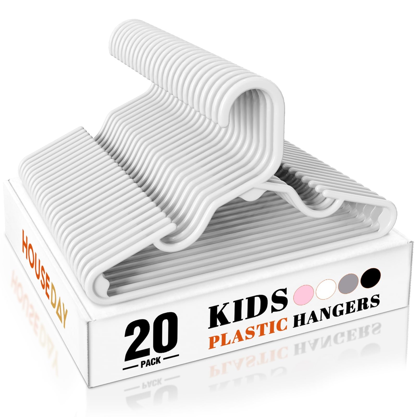 Premium Baby Hangers 20 Pack, 11 Inch Kids Plastic Hanger White, Slim Childre...
