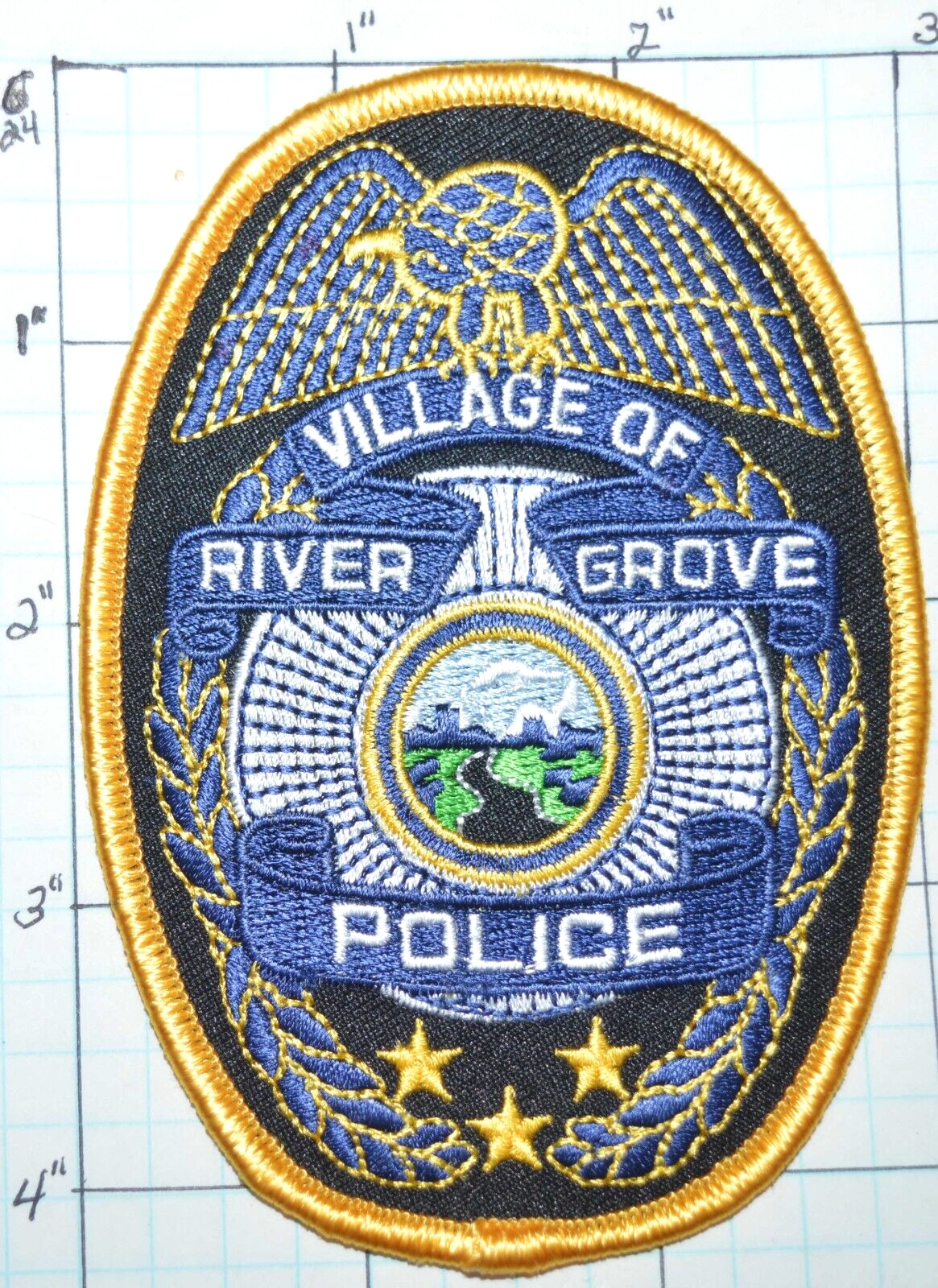 ILLINOIS, VILLAGE OF RIVER GROVE POLICE DEPT DARK BLUE PATCH