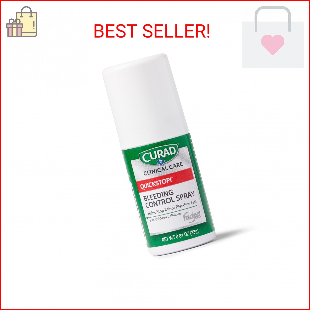 CURAD QuickStop!® Bleeding Control Spray | .81oz | Fast-Acting Solution for Pers