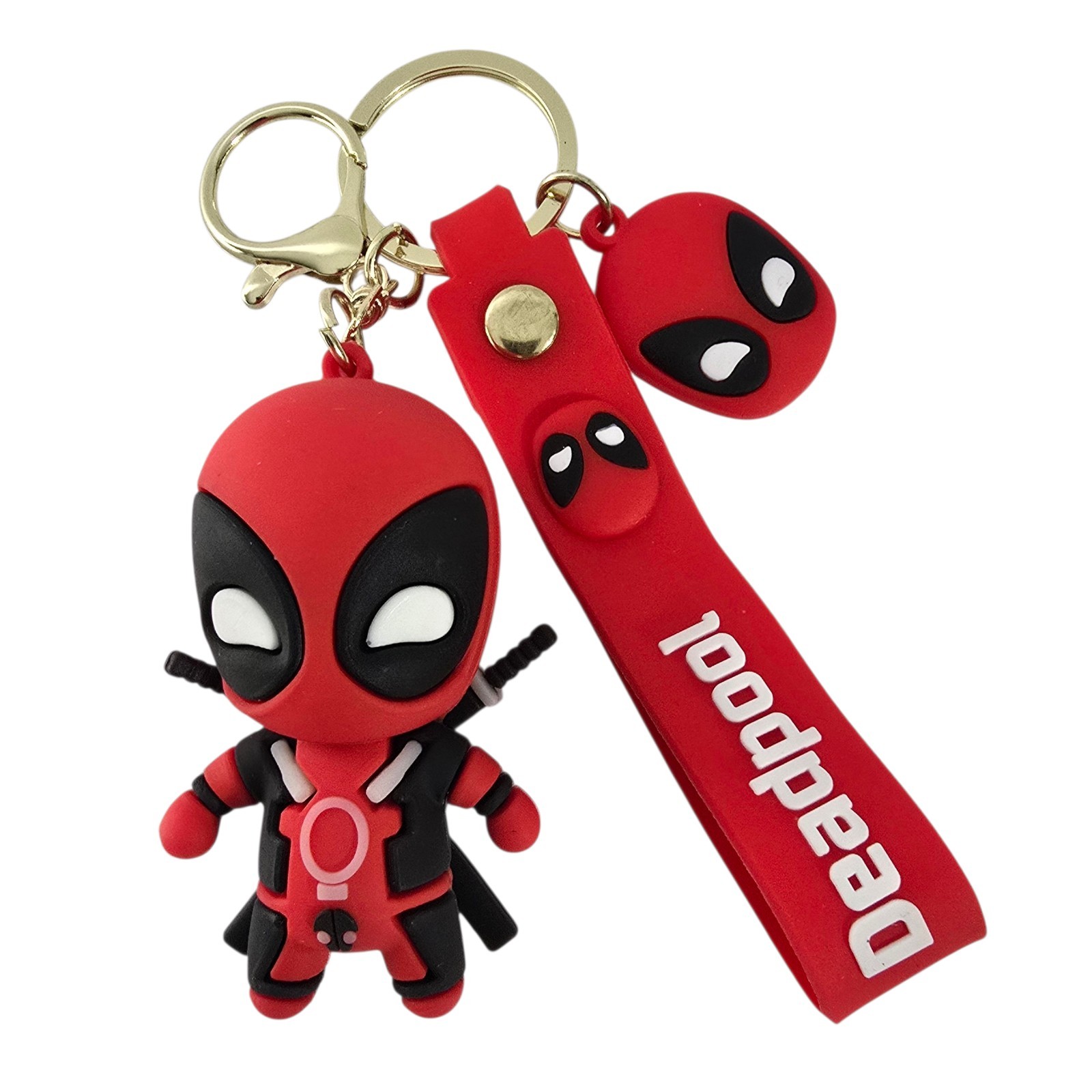 Deadpool Superhero Keychain Charm 3D Figure Deadpool Silicone Fashion Keychain
