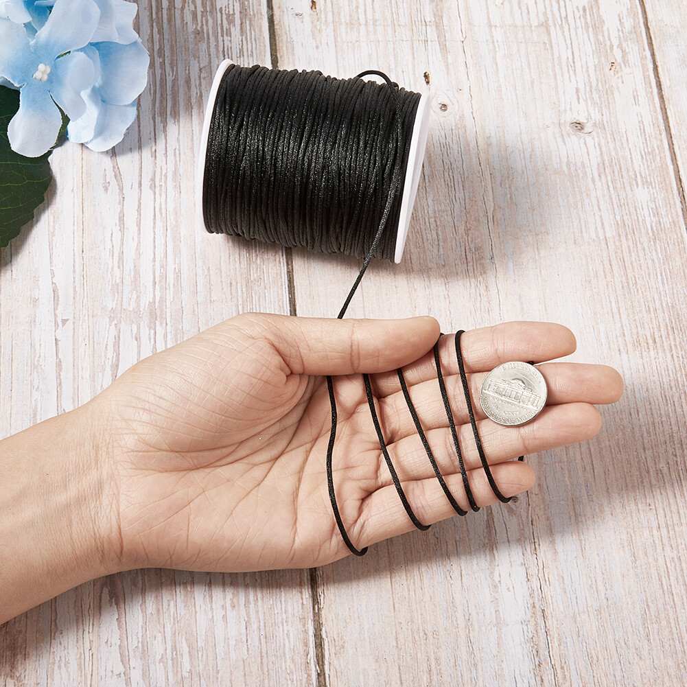 1Roll 1.5mm Durable Polyester Rattail Satin Cord Beading Thread String Jewelry