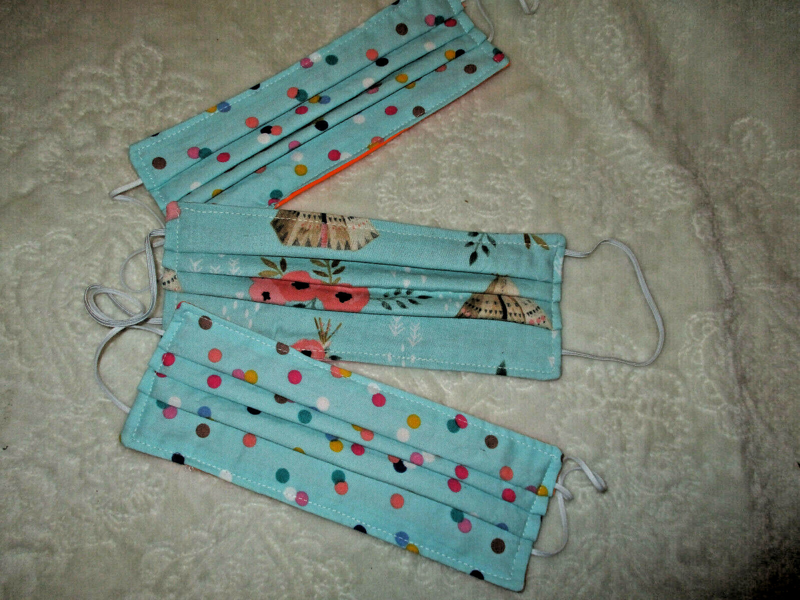 FACE MASKS~Adult Size~Polka Dots and Southwest Pattern~3 qty. Handmade~NEW
