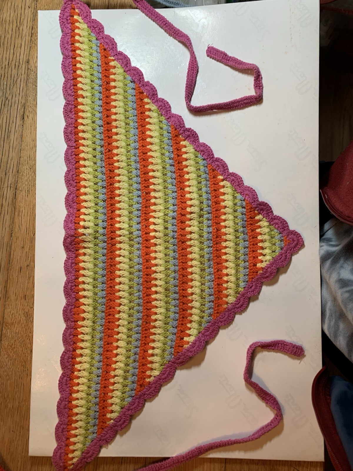 hand crochet kerchief hair scarf head band bandana with ties your choice $10.00