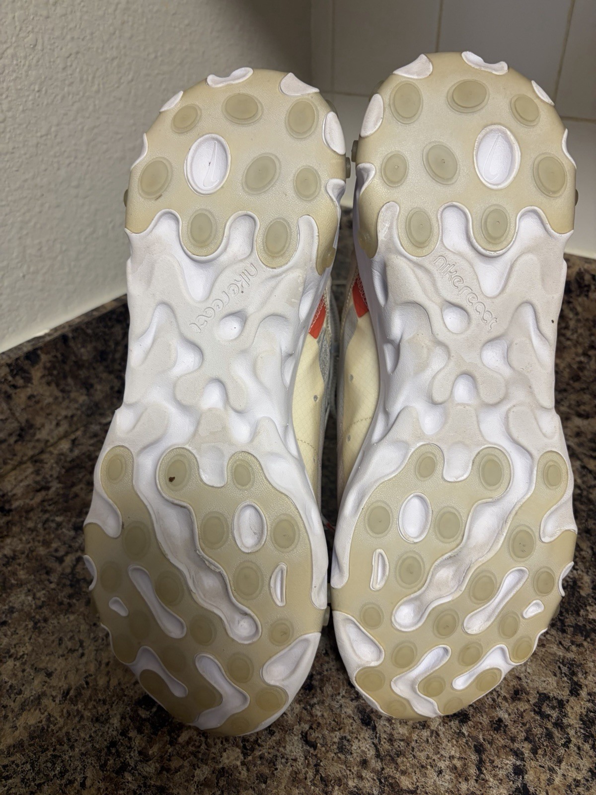 Nike React Element 87 Men's Running Shoes Beige White Red Synthetic Low Top