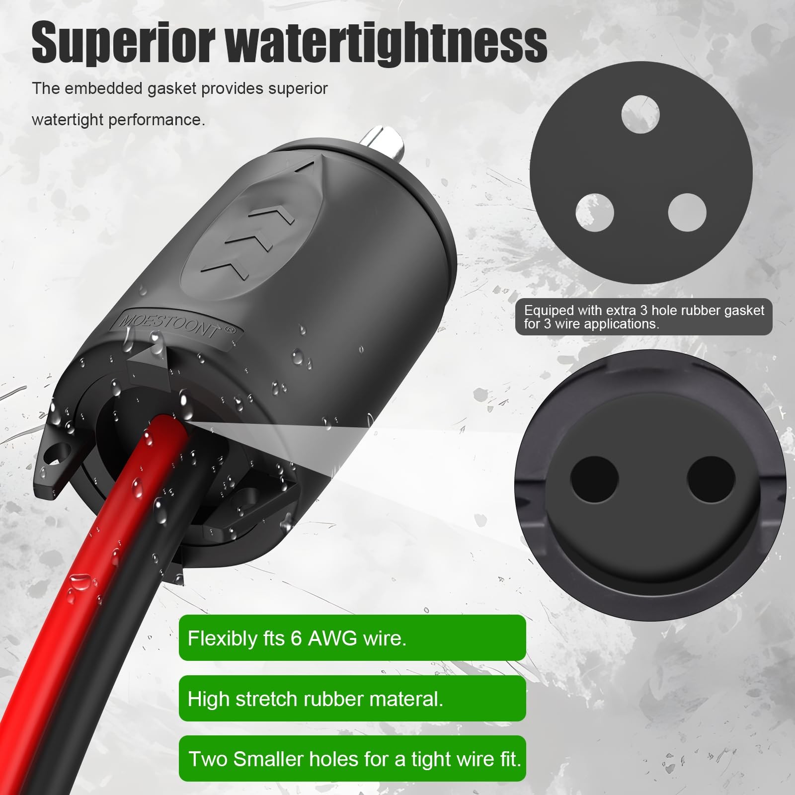 Moestoont 70A Trolling Motor Plug & Receptacle for 2 or 3 Wire 12-48V Systems...