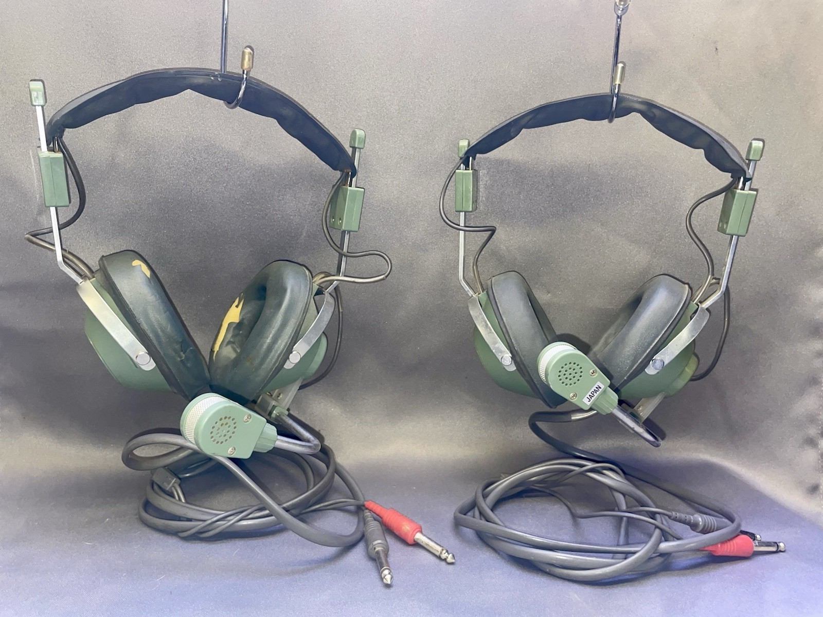 Wollensak 3M A-0529 Vintage Aviation Headsets Dual Plug Pair (2) FREE SHIPPING