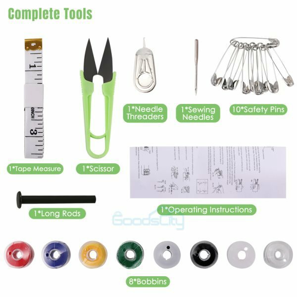 Mini Portable Electric Tailor Stitch Hand-held Sewing Machine +126Pcs Sewing Kit