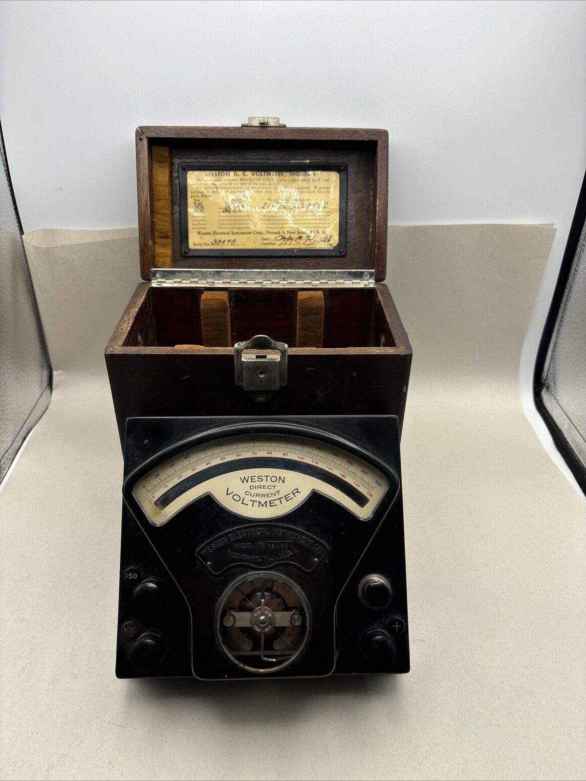 Vintage Weston D.C. Voltmeter Model 1 in Wooden Box SteamPunk University of Iowa