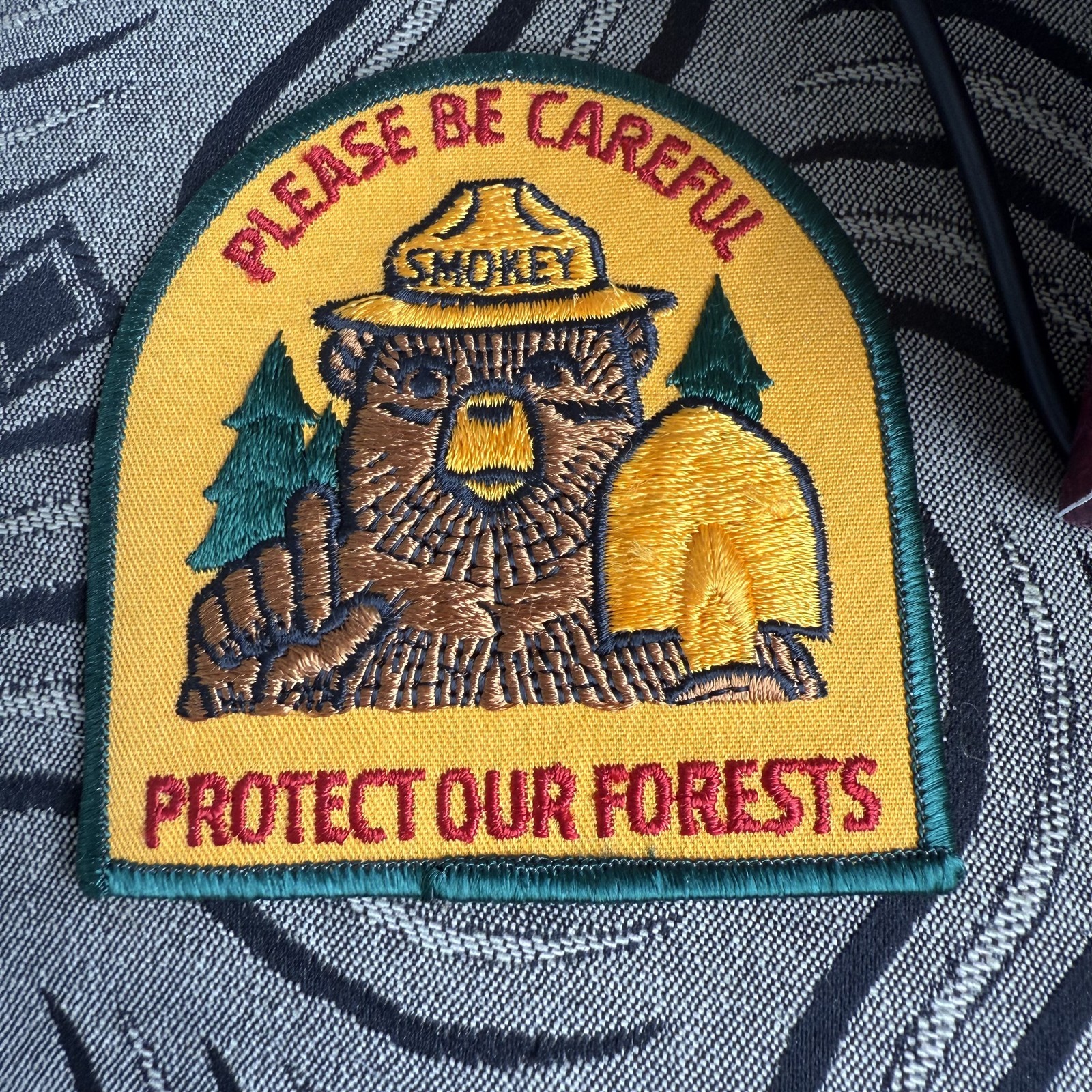 Vintage Smokey The Bear Patch Please Be Careful..Protect Our Forests