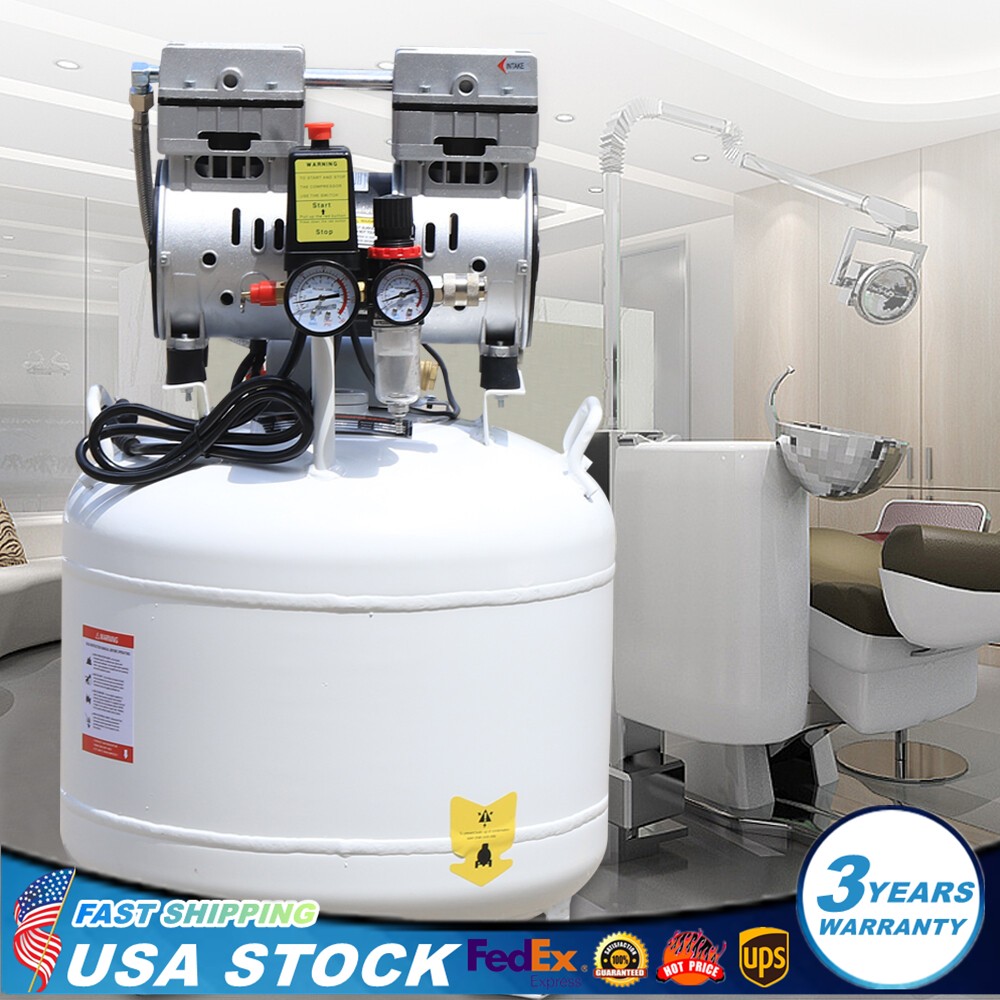 750W 40L Portable Dental Medical Air Compressor Oil Free Air Pump Dental Use