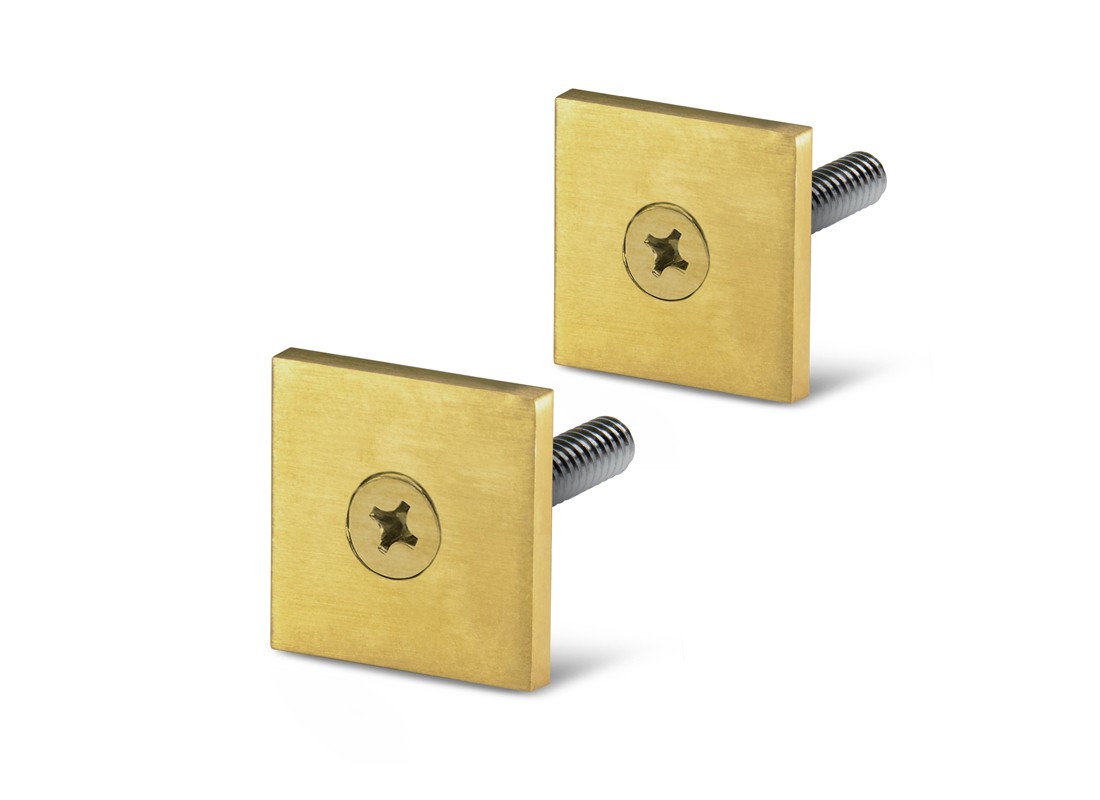 FHC Square Low Profile End Caps Brass Material 2 Per Pack Satin Brass Finish