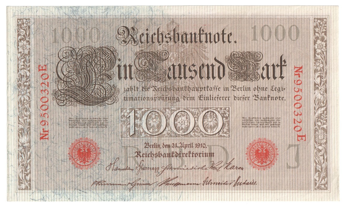 GERMAN 1000 Mark Banknote (1910) P.44b - UNC