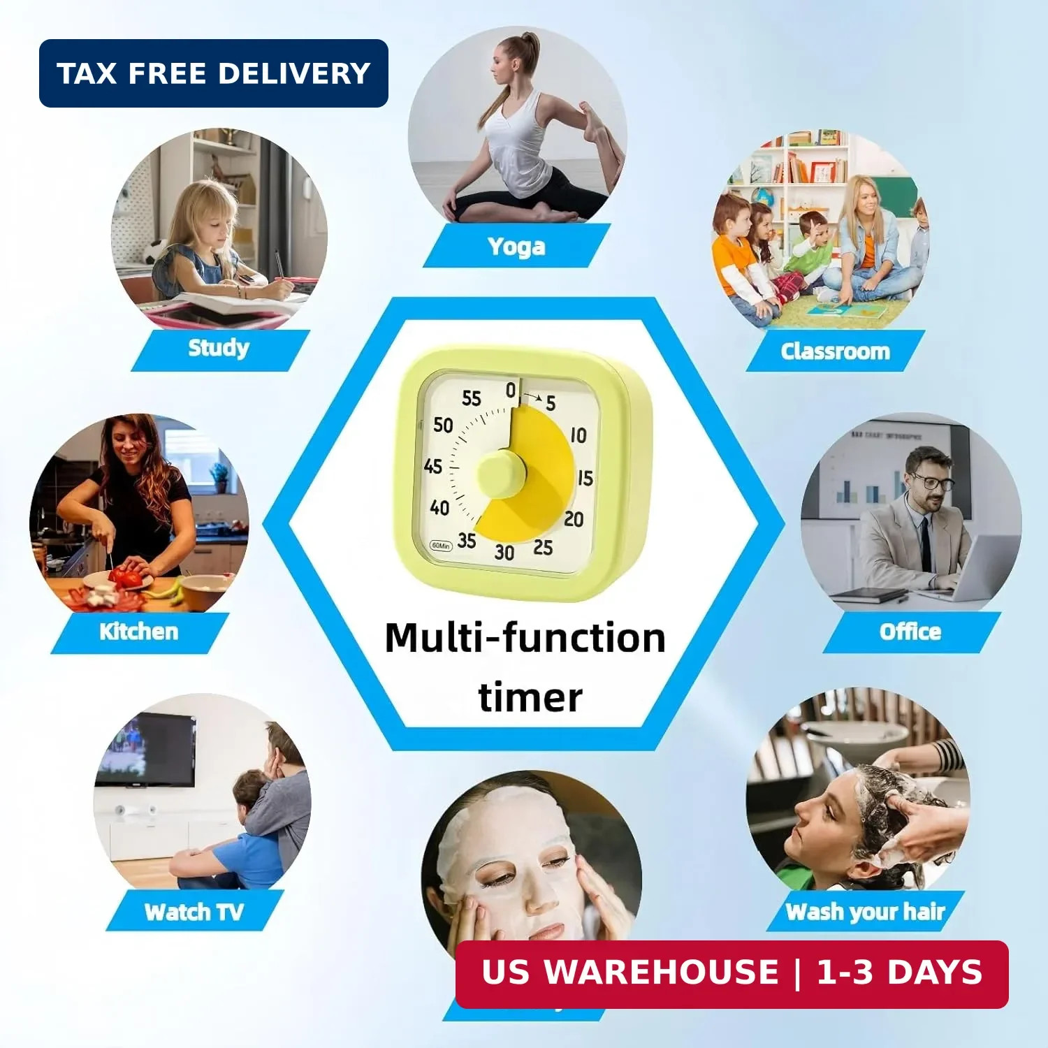 Visual Timer for Kids Timer Home - 60 Minute Kids Visual Timer for Classroom Hom