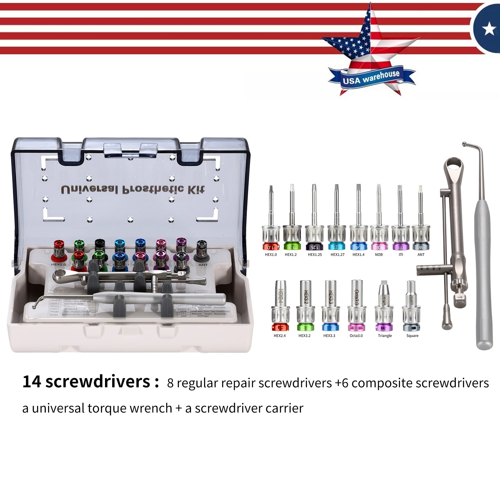 Universal Implant Prosthetic Kit-Screwdriver Multi-Unit Abutment Driver Wrench