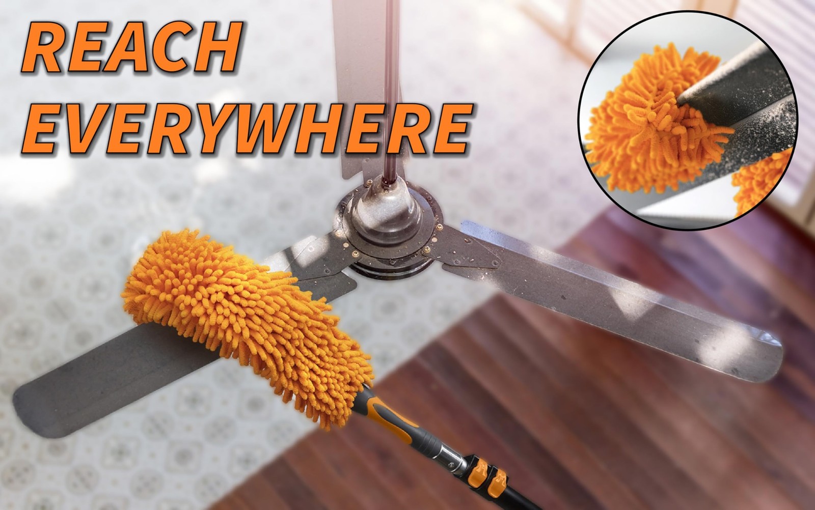 20 Foot High Ceiling Duster Kit and Scrub Brush with 4-12 ft Extension Pole /...