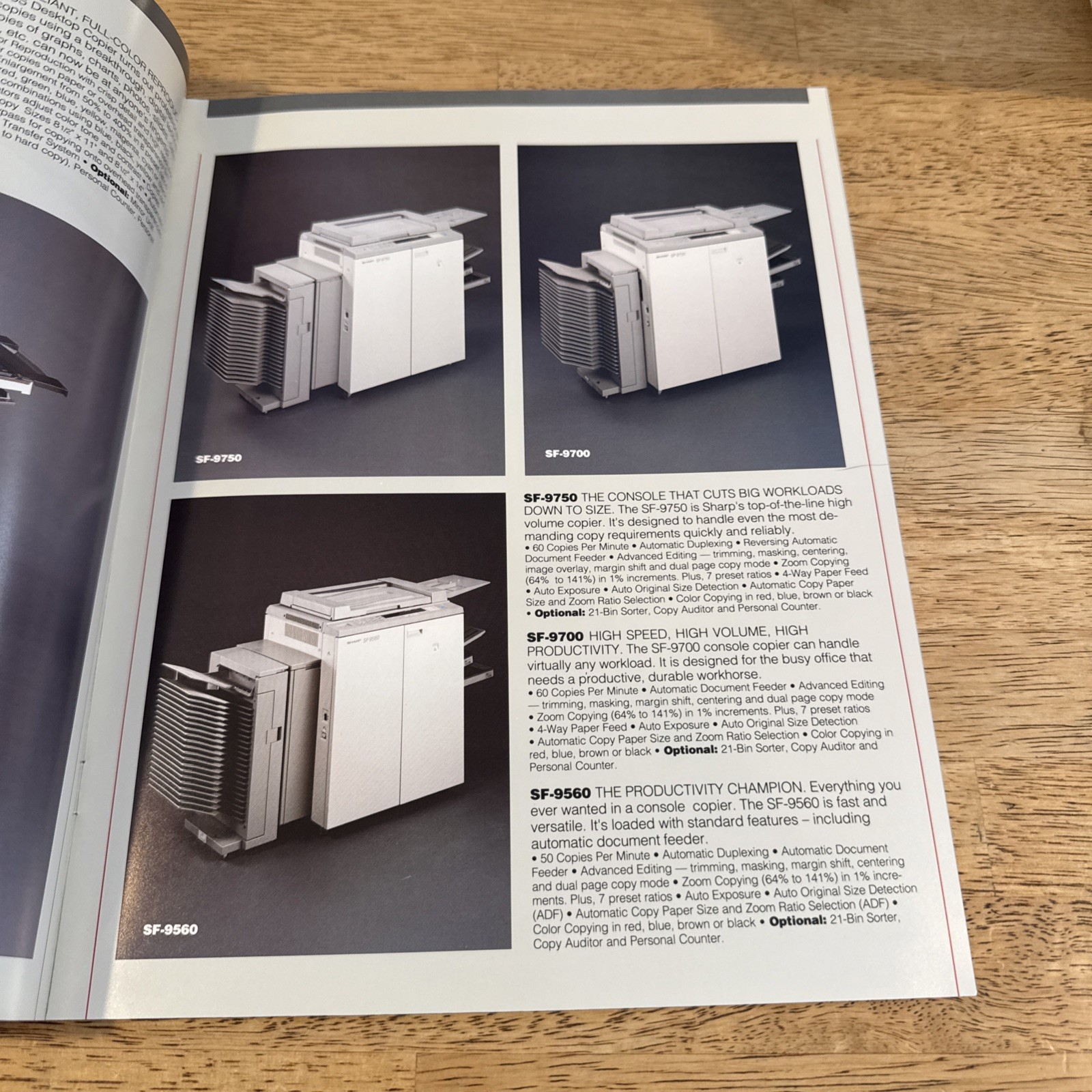 1988 Sharp Copiers Catalog And Specifications Vintage