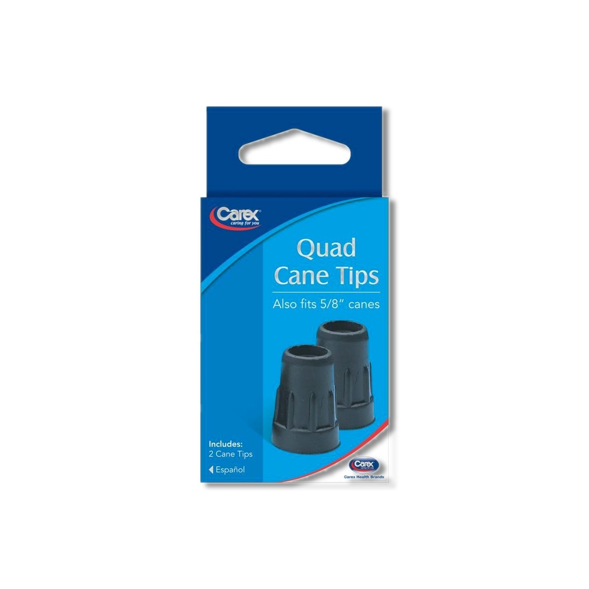 Carex Black Quad Cane Tips Rubber/Stainless Steel FGA71700 0000