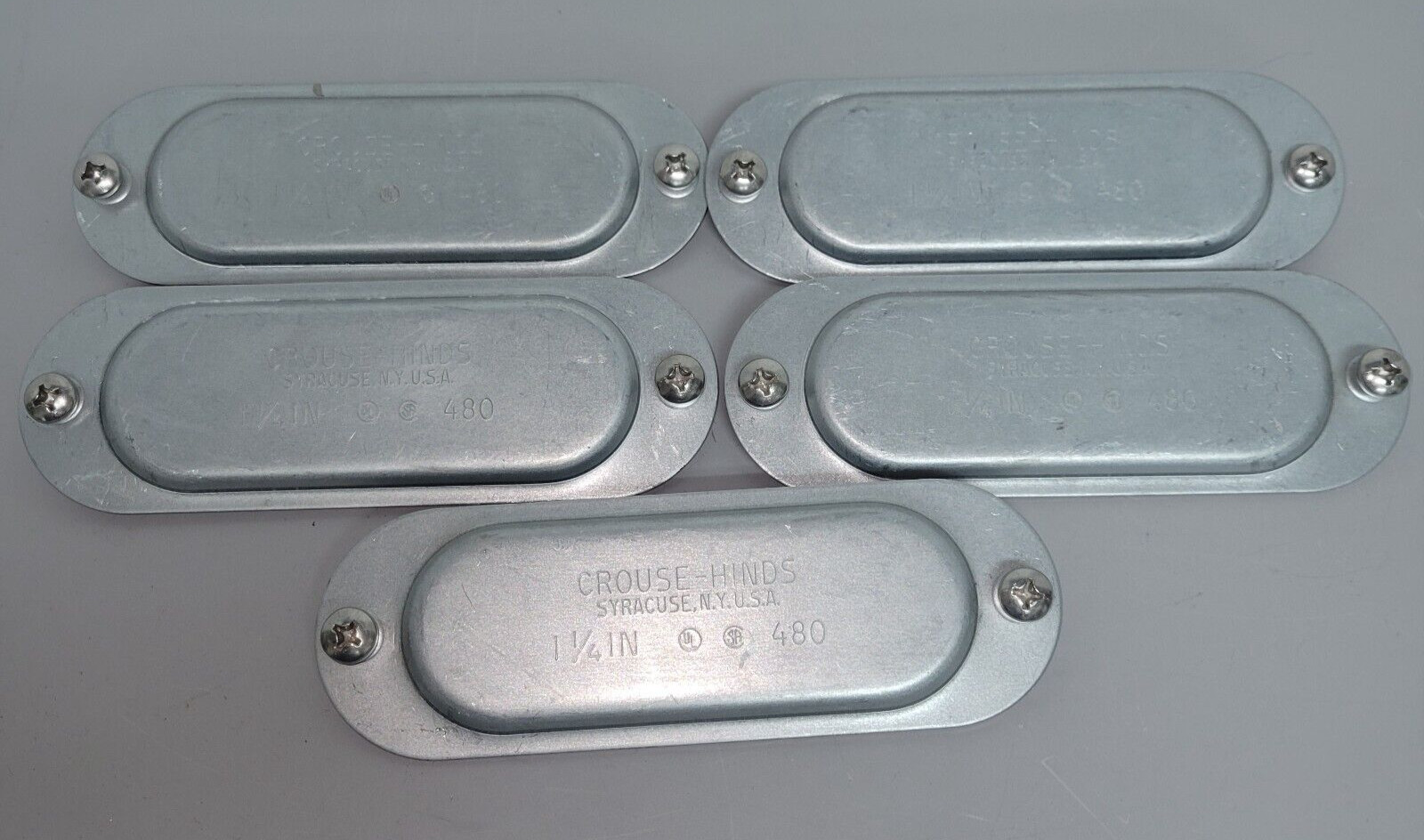 Lot of 5 Crouse Hinds 480 Condulet Form Cover Sheet Steel 1-1/4" (B483)