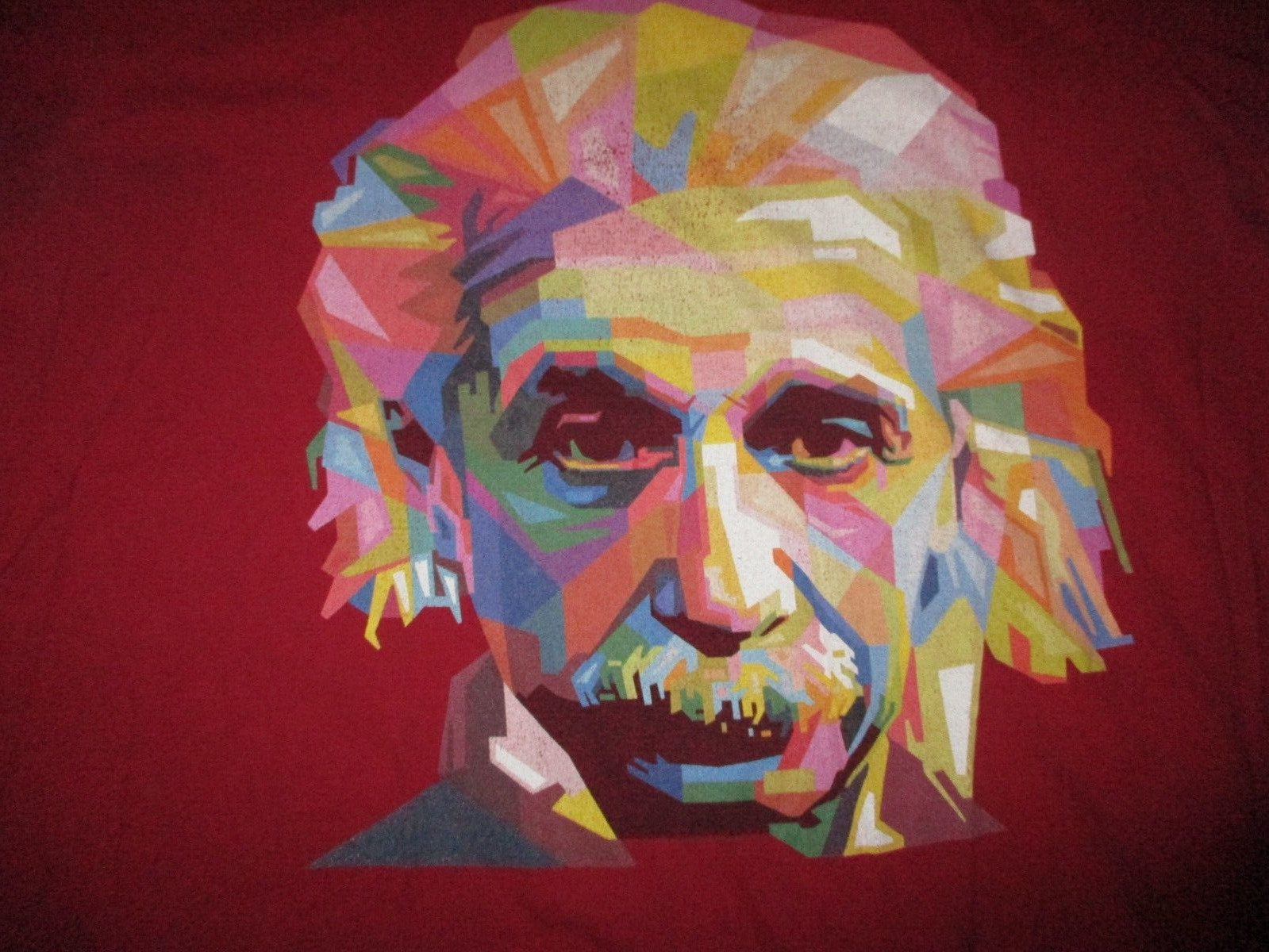 Red Pop Art ALBERT EINSTEIN T Shirt XXL Science Theory Of Relativity