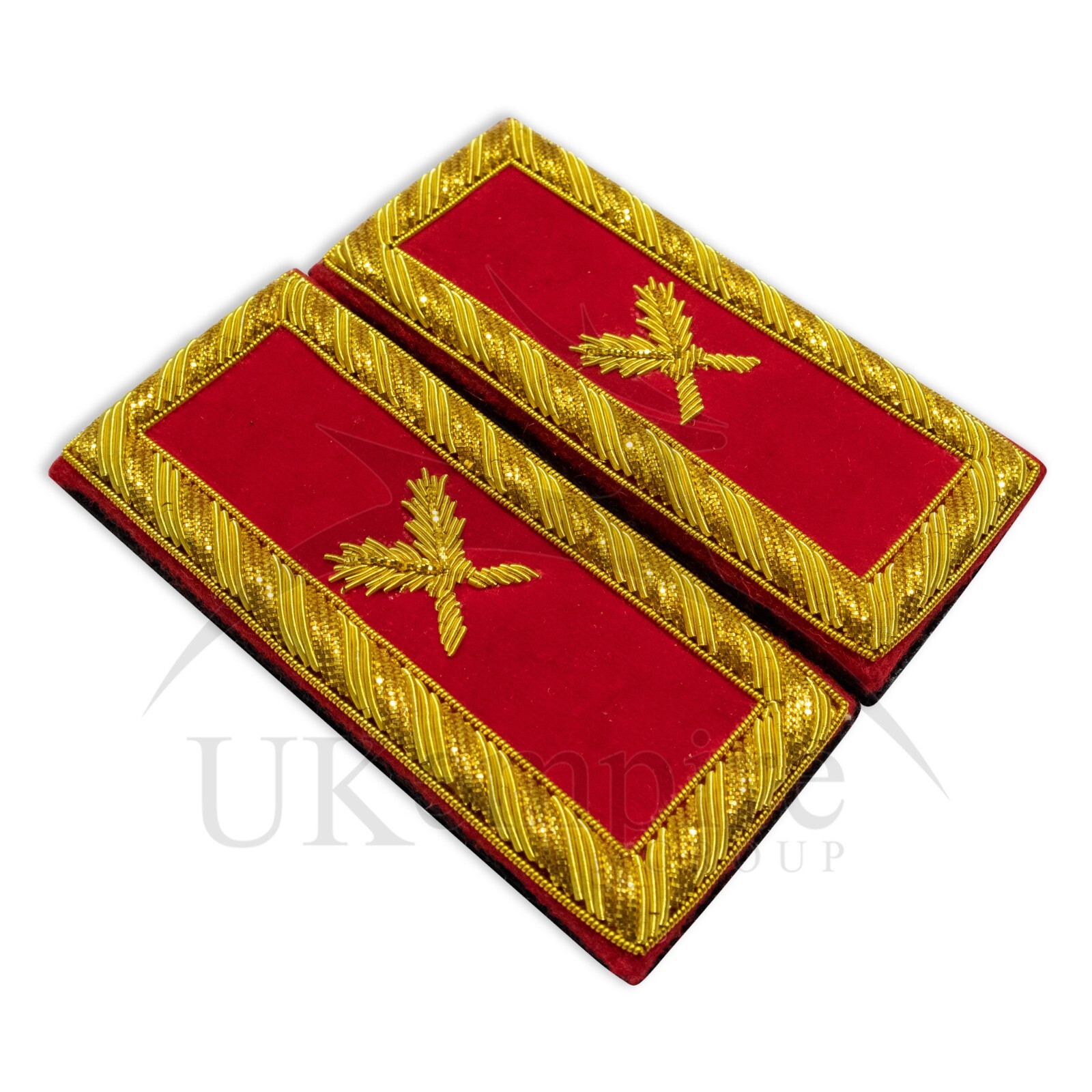 Masonic Knight Templar Grand Secretary Shoulder Boards – Hand EMB Small