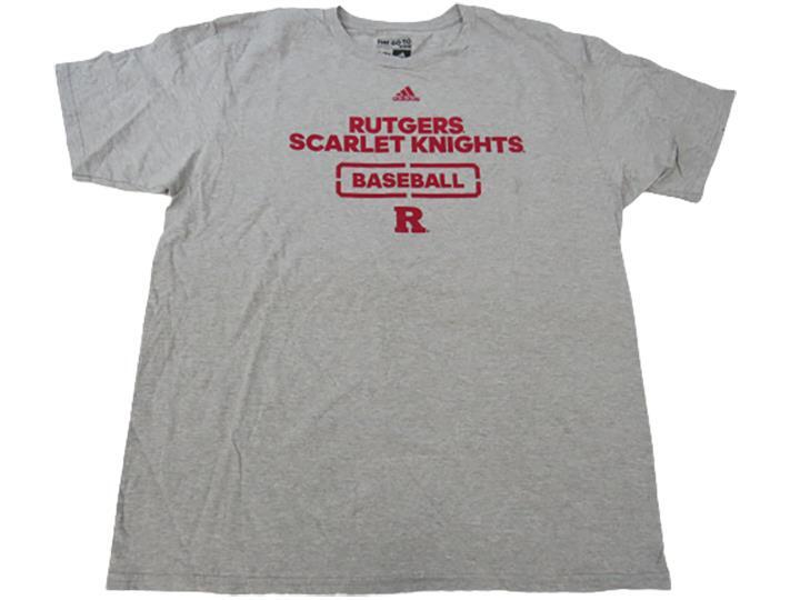 New Rutgers Scarlet Knights Baseball MENS Size XL XLarge Gray Adidas Shirt