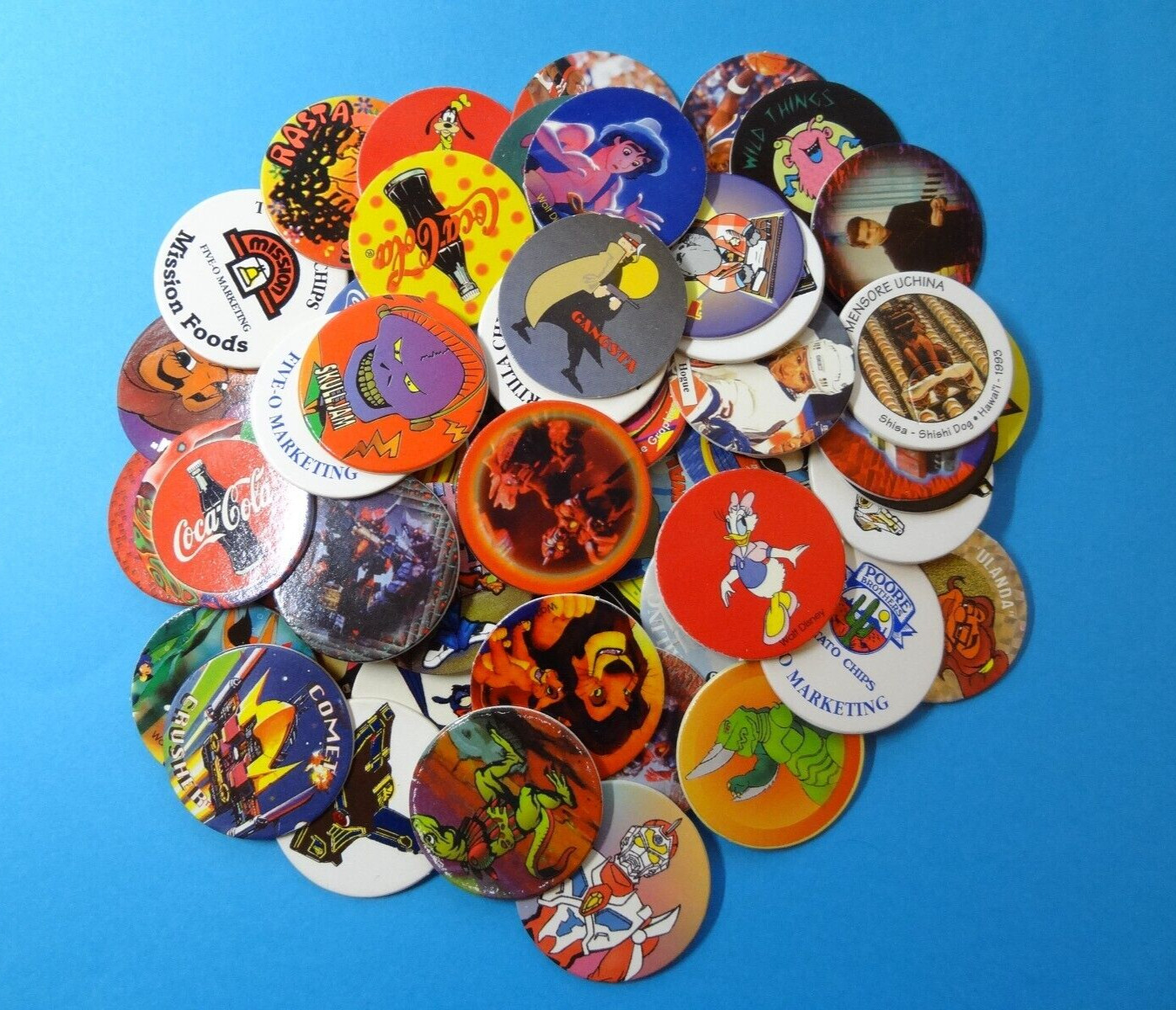 POGS * 100 Misc Variety * 10 Misc Slammers, Plastic and Metal * Two (2) Tubes