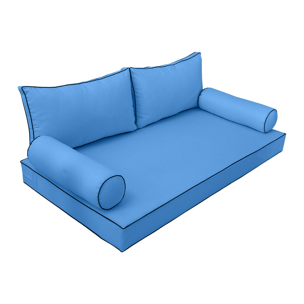 |SLIPCOVER ONLY| S2 Daybed Mattress Bolster Back Covers Contrast Trim Twin AD102