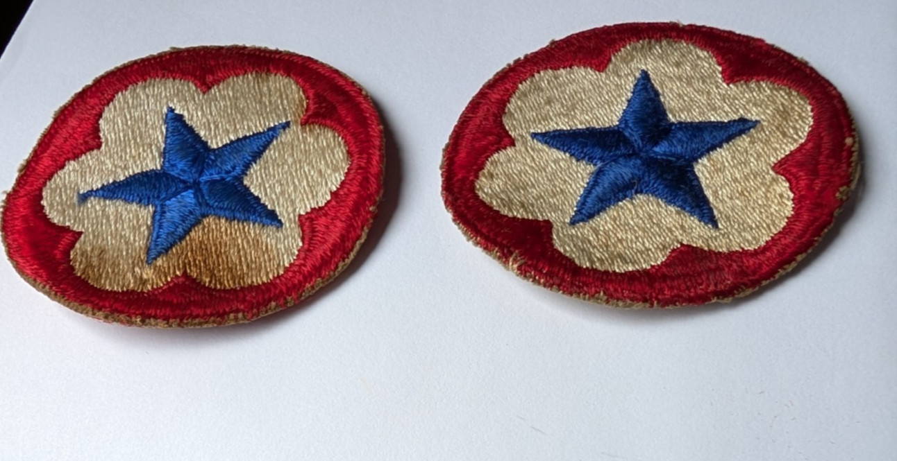 Two (2) WW2 Army Service Forces Patches