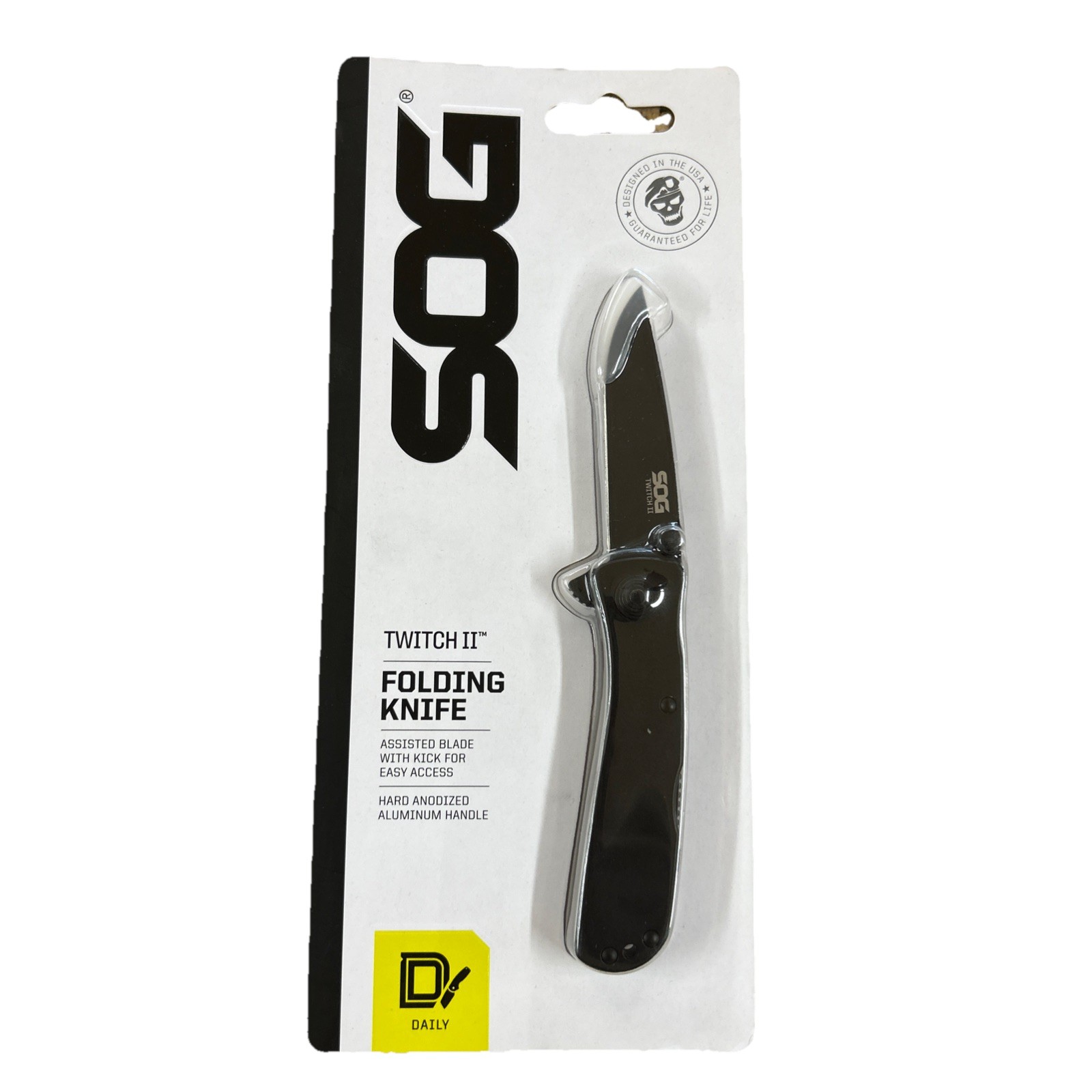 SOG Twitch II Lockback A/O Aluminum Black Stainless Folding Pocket Knife TWI12CP