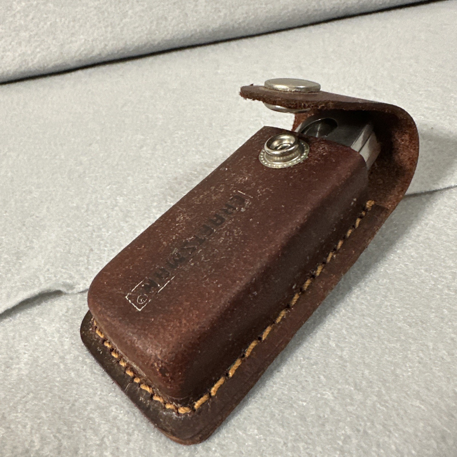 Craftsman Folding Utility Knife Lockback Box Cutter w/ Leather Sheath