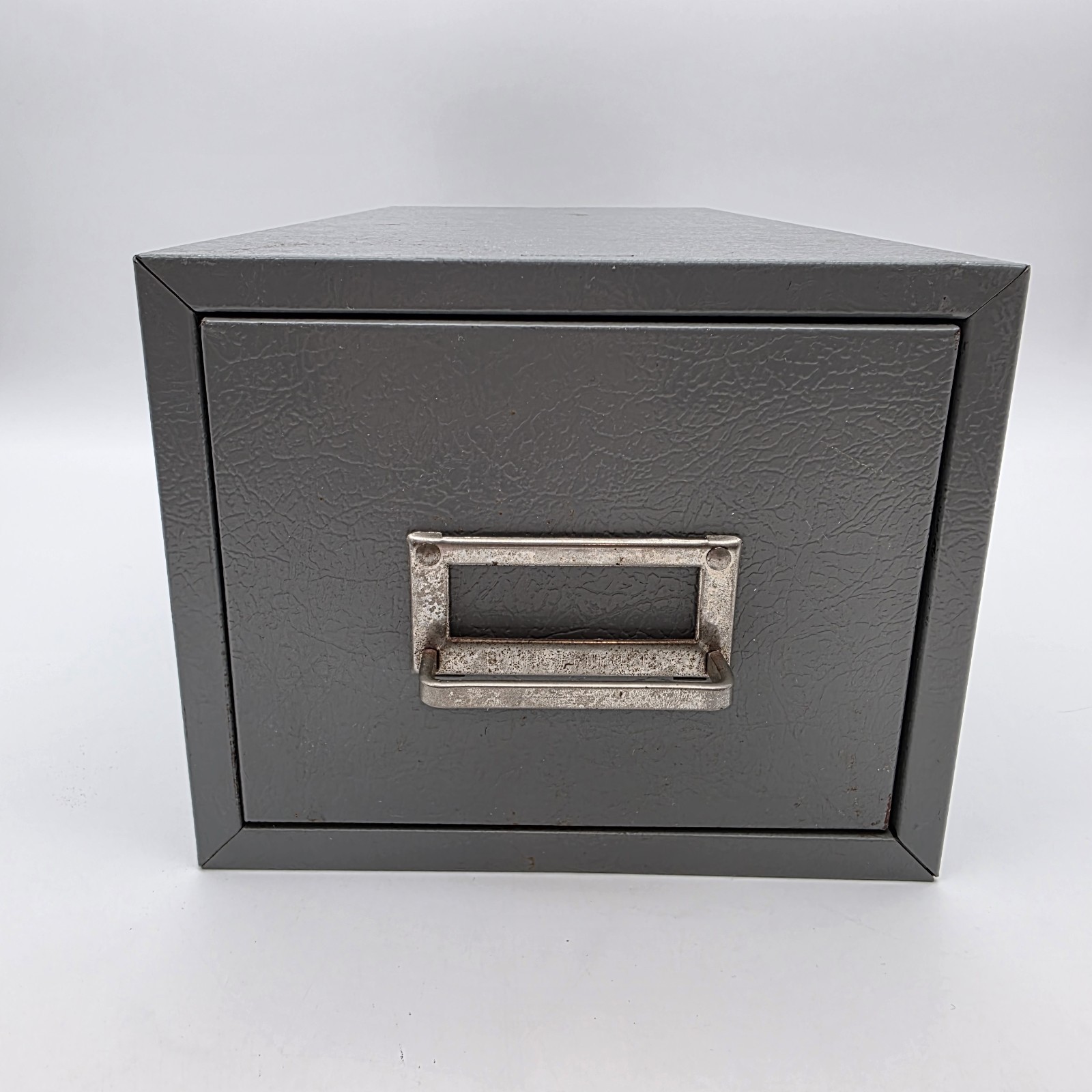 Vintage Buddy Products Steel Card Catalog File Gray Cabinet Single Drawer