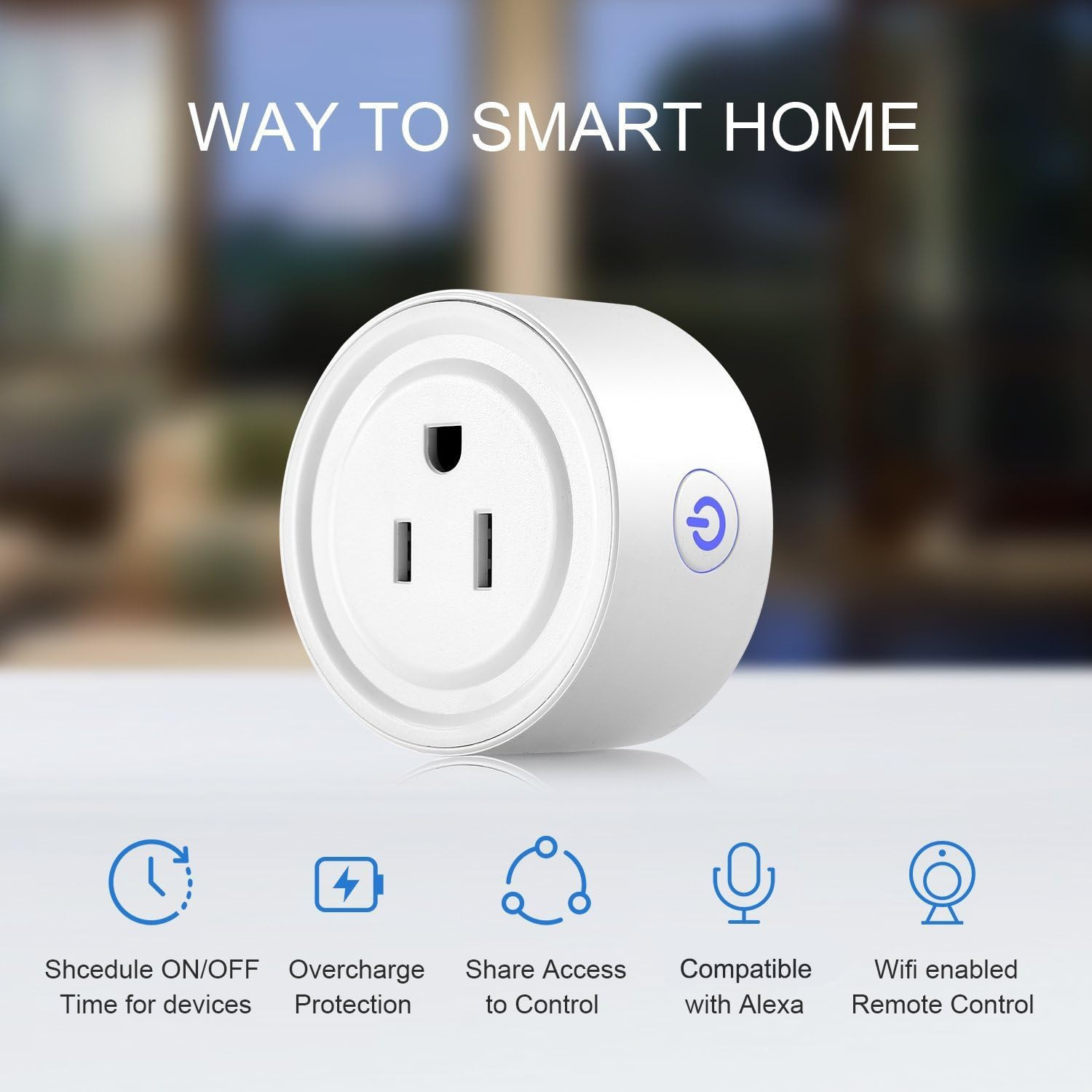 Smart Plug 2 Pack Wi-Fi Enabled Mini Smart Socket Compatible with Amazon Alexa G